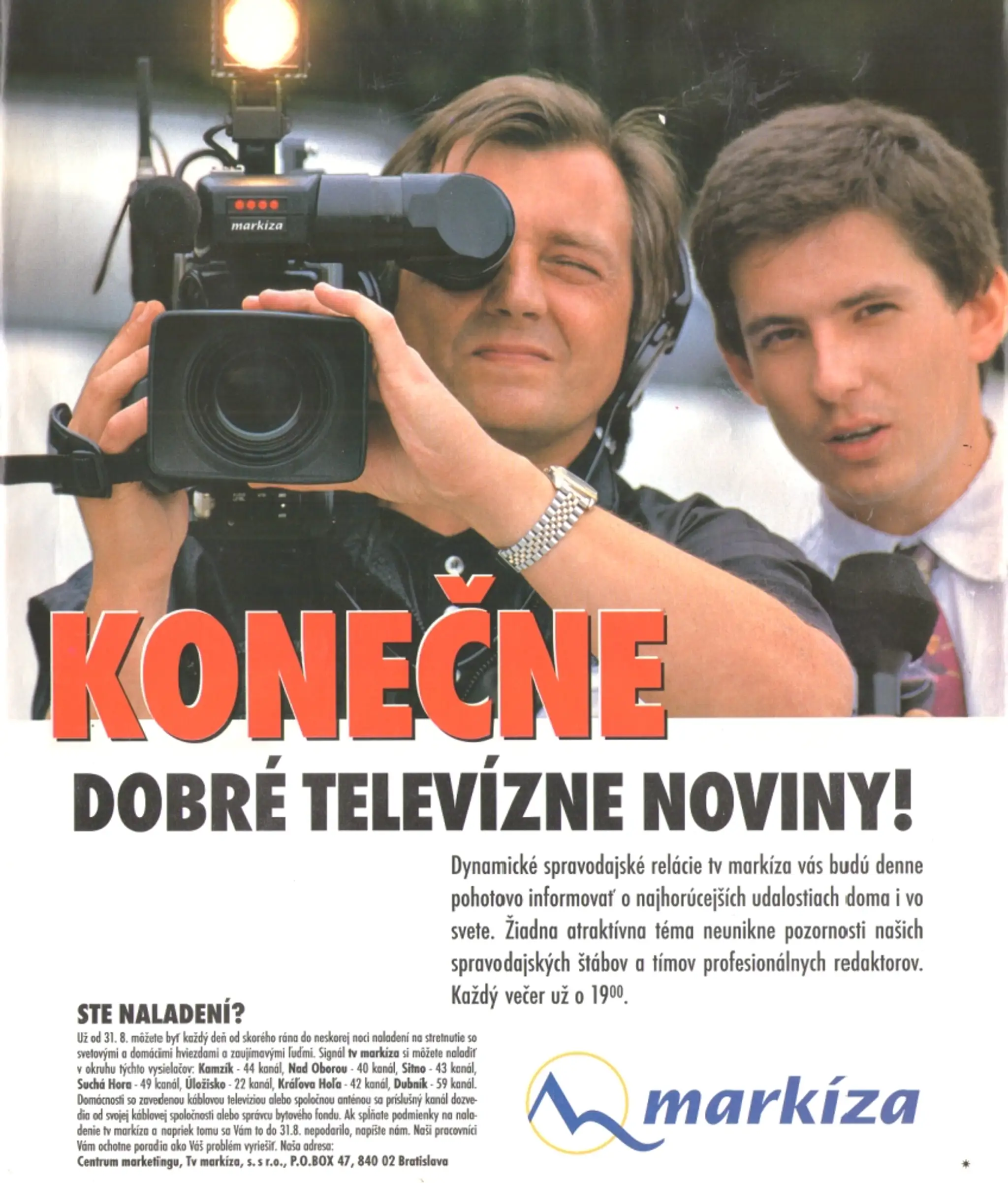 Inzercia pred štartom vysielania