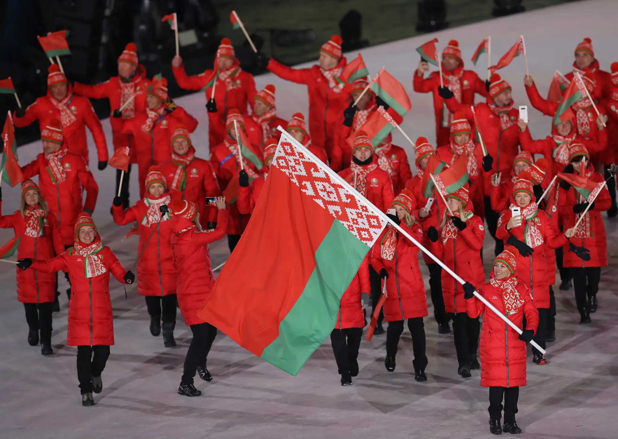 Poľská výprava na otváracom ceremoniáli ZOH 2018.