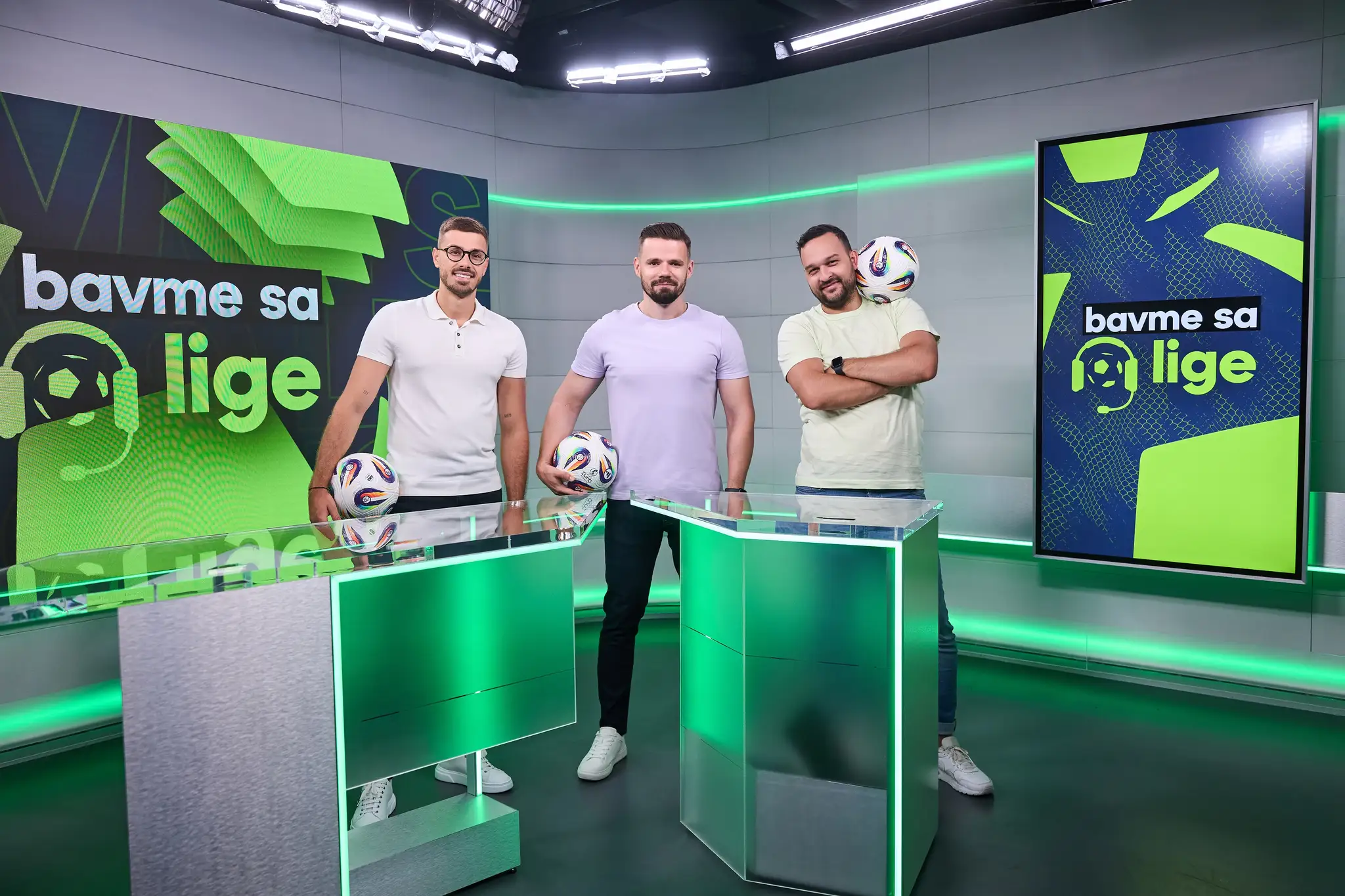 Marián Červenka, Marek Arpáš, Andrej Zvolenský - autori podcastu Bavme sa o lige