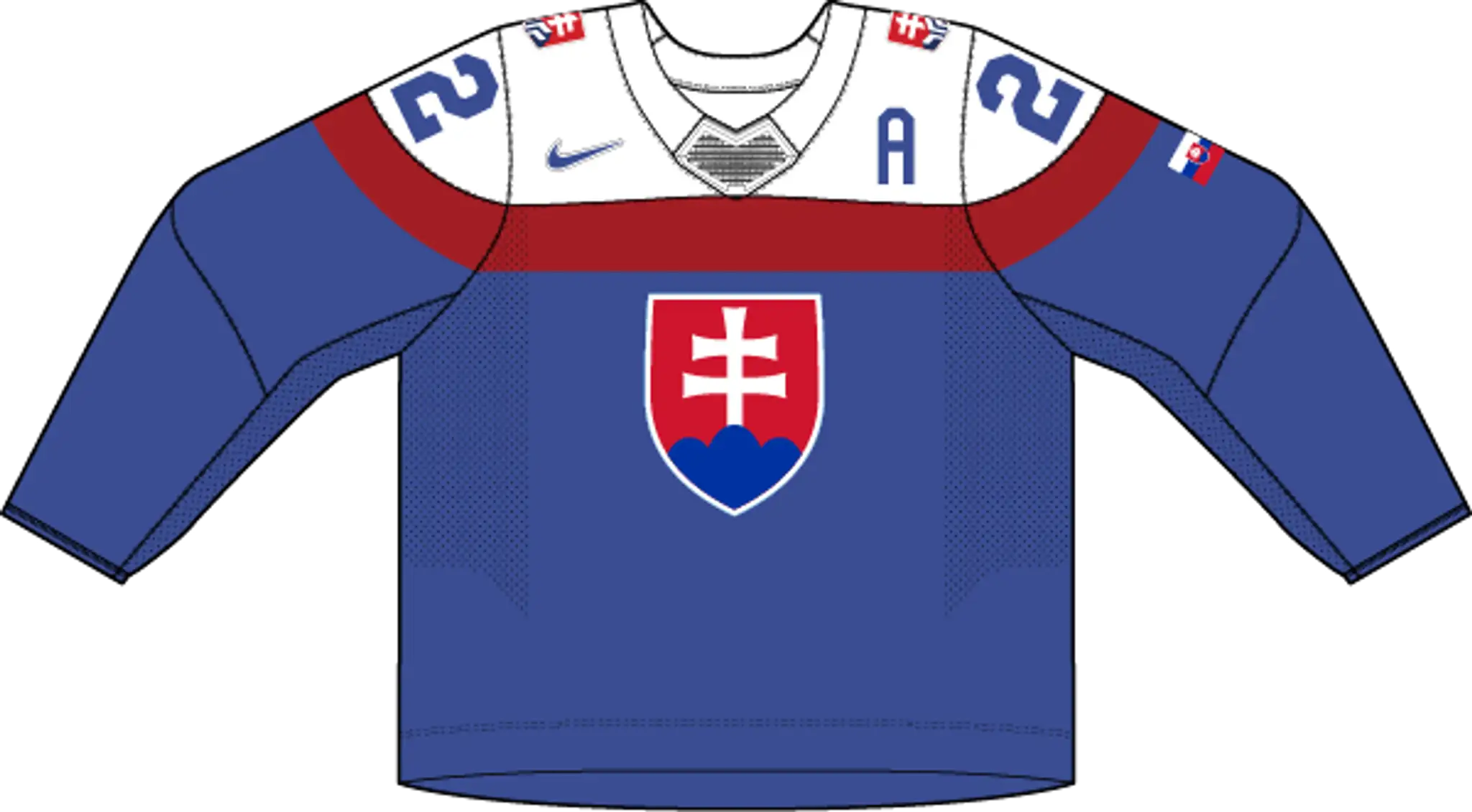 Hosťujúci dres slovenskej reprezentácie.