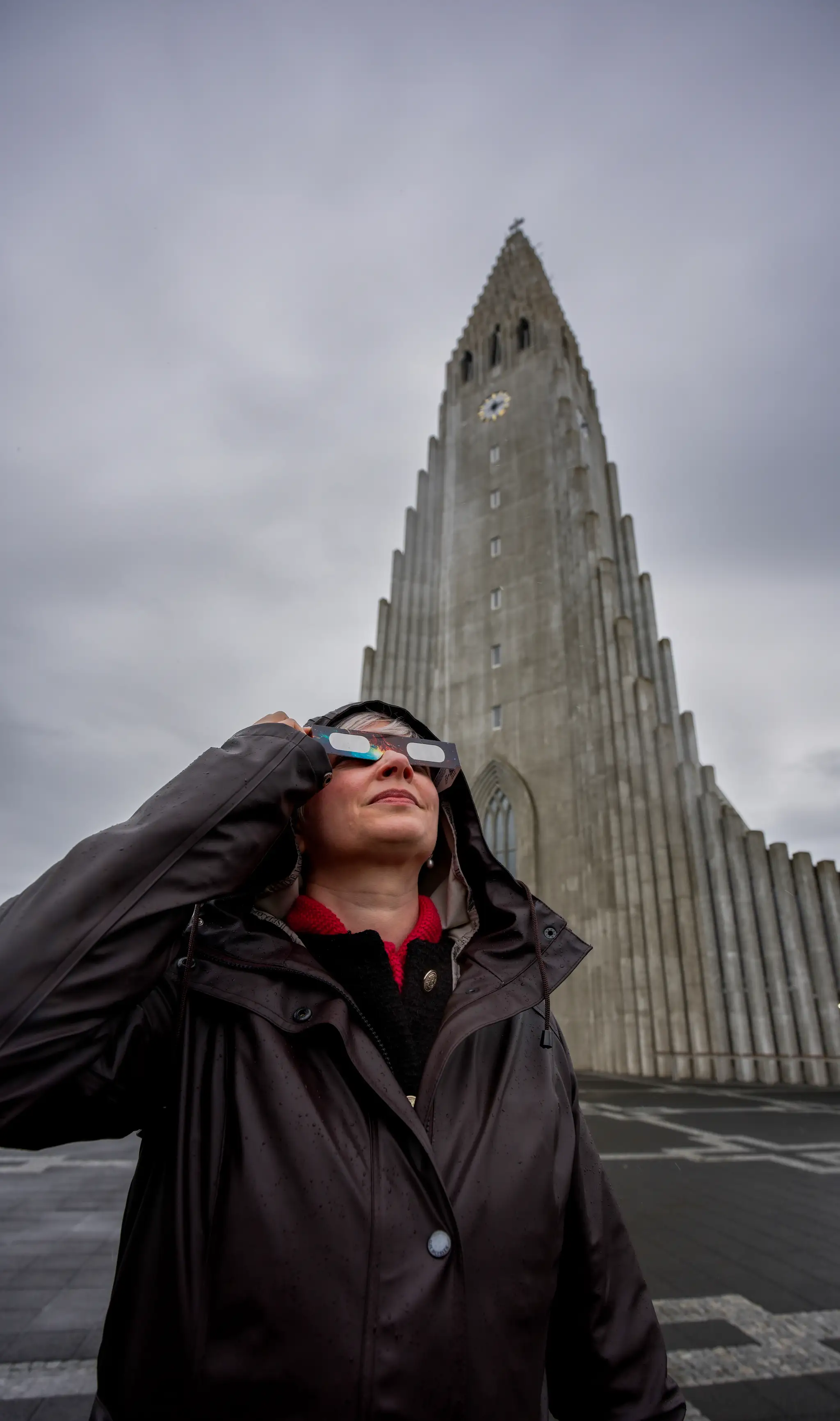 Zatmenie Slnka v Reykjavíku.