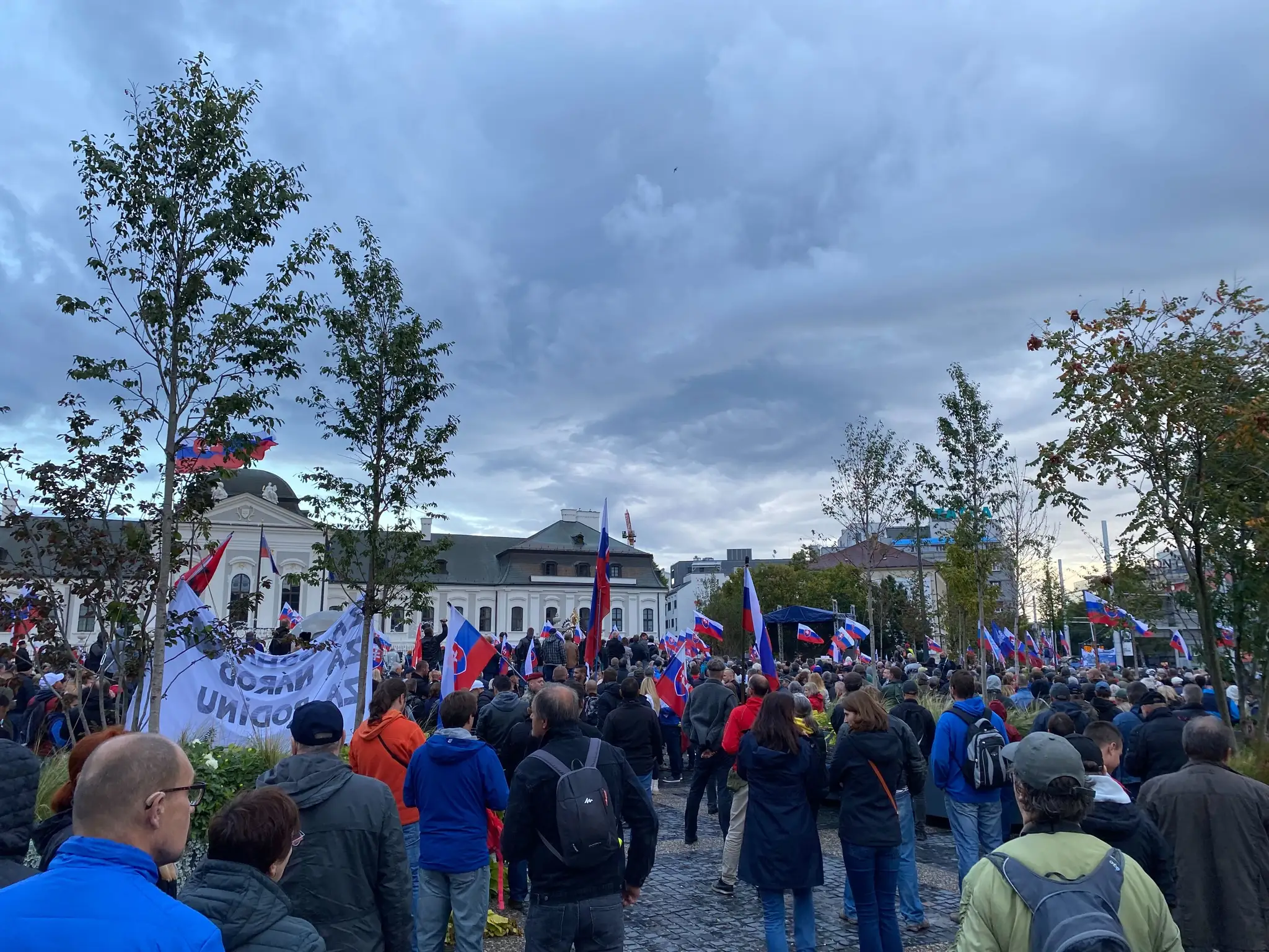 Protivládny protest v Bratislave.