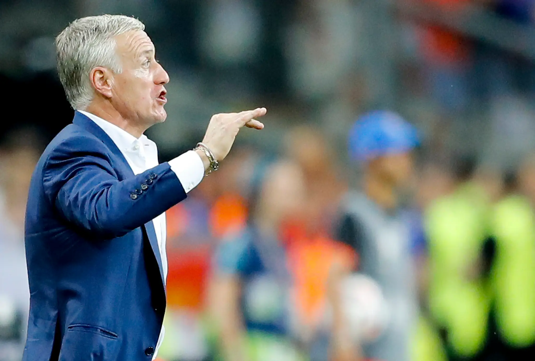 Kouč Francúzska Didier Deschamps počas finále ME proti Portugalsku.