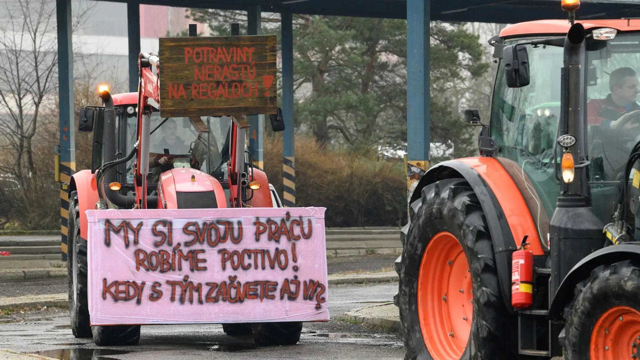 Protest farmárov.