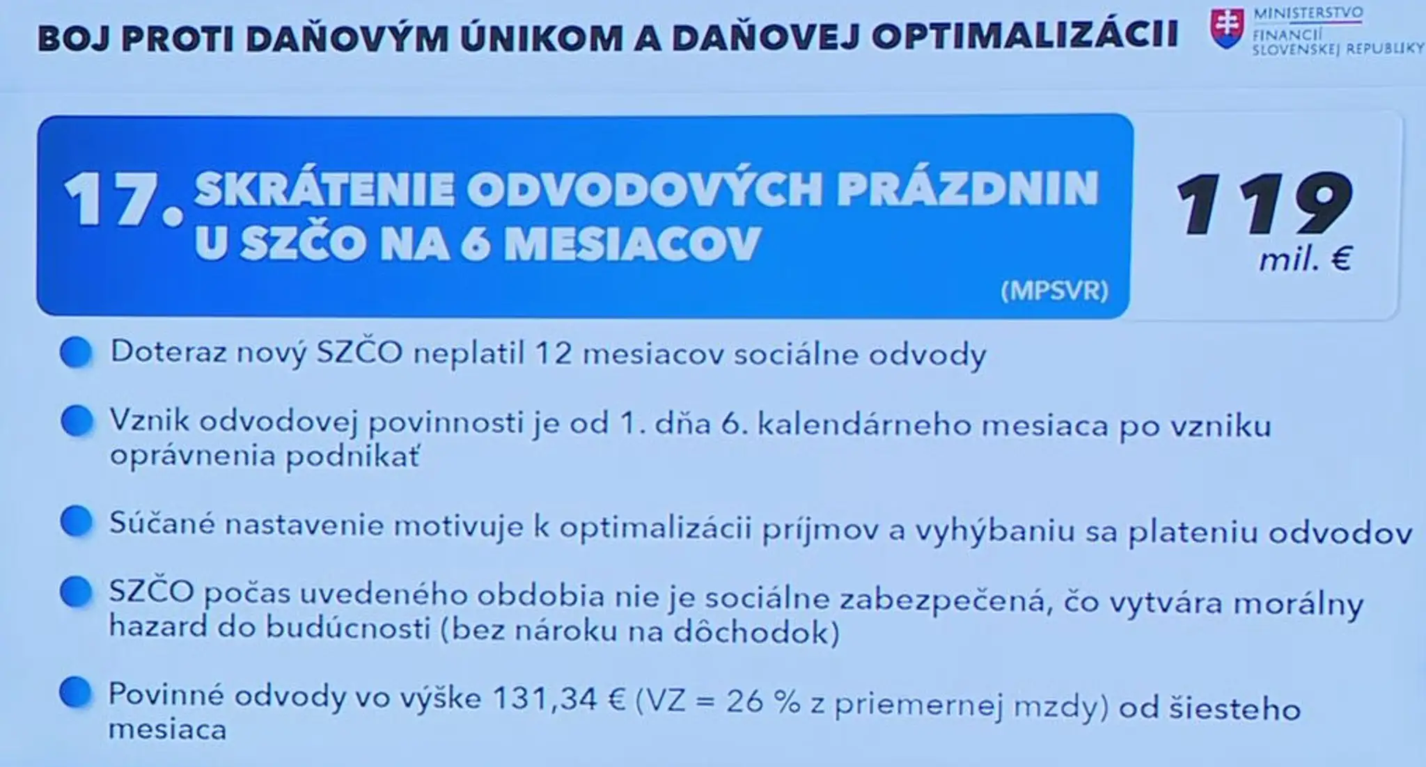 Skrátenie odvodových prázdnin