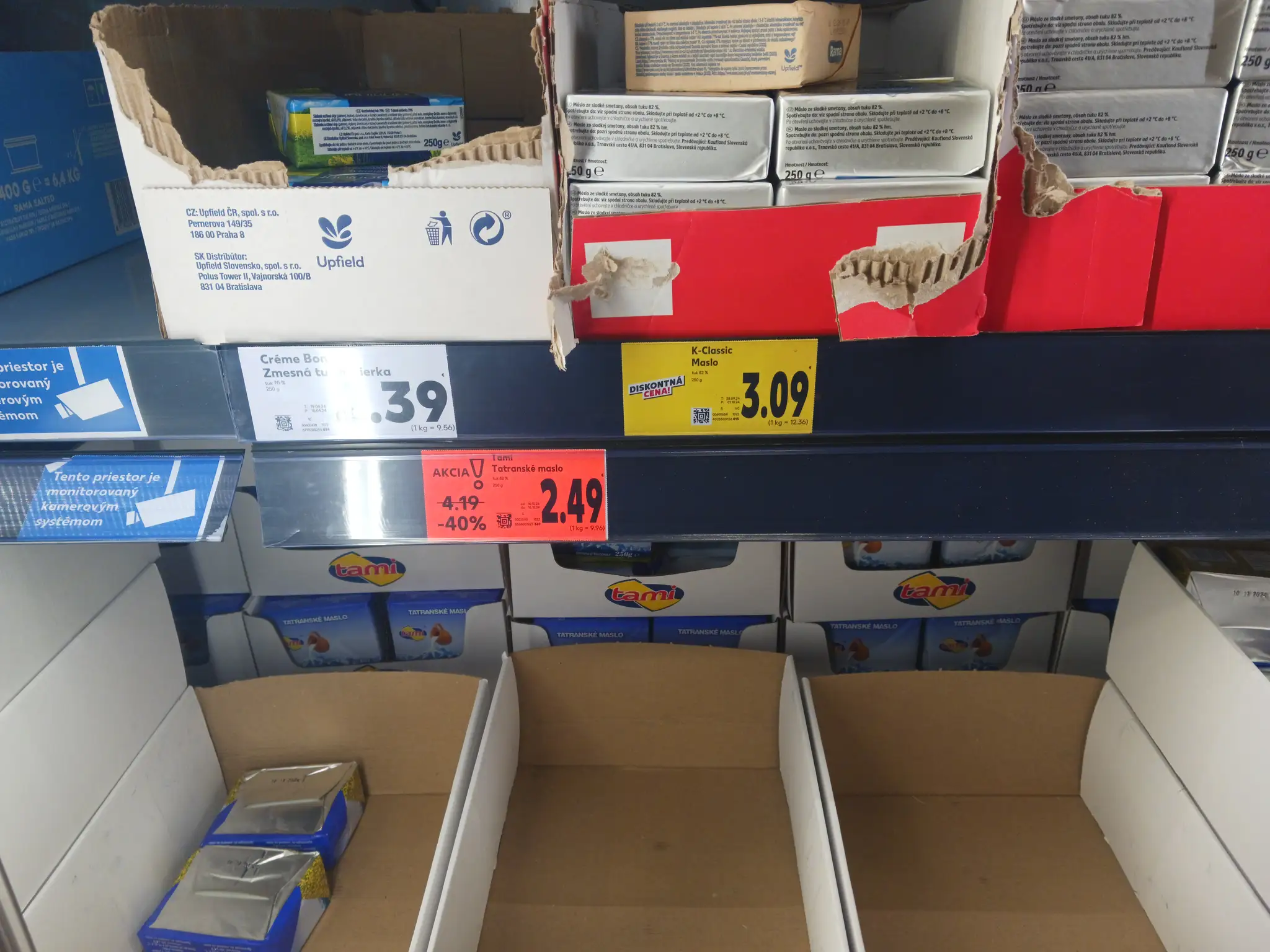 Ceny masiel v jednotlivých obchodoch