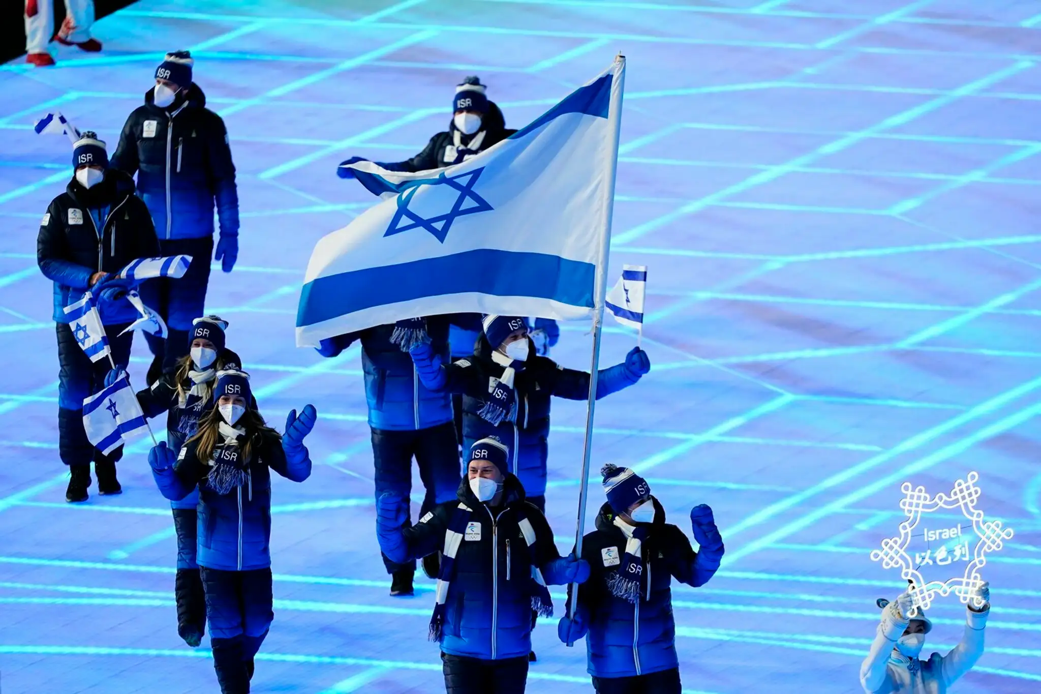 Izraelská výprava na otváracom ceremoniáli ZOH 2022.