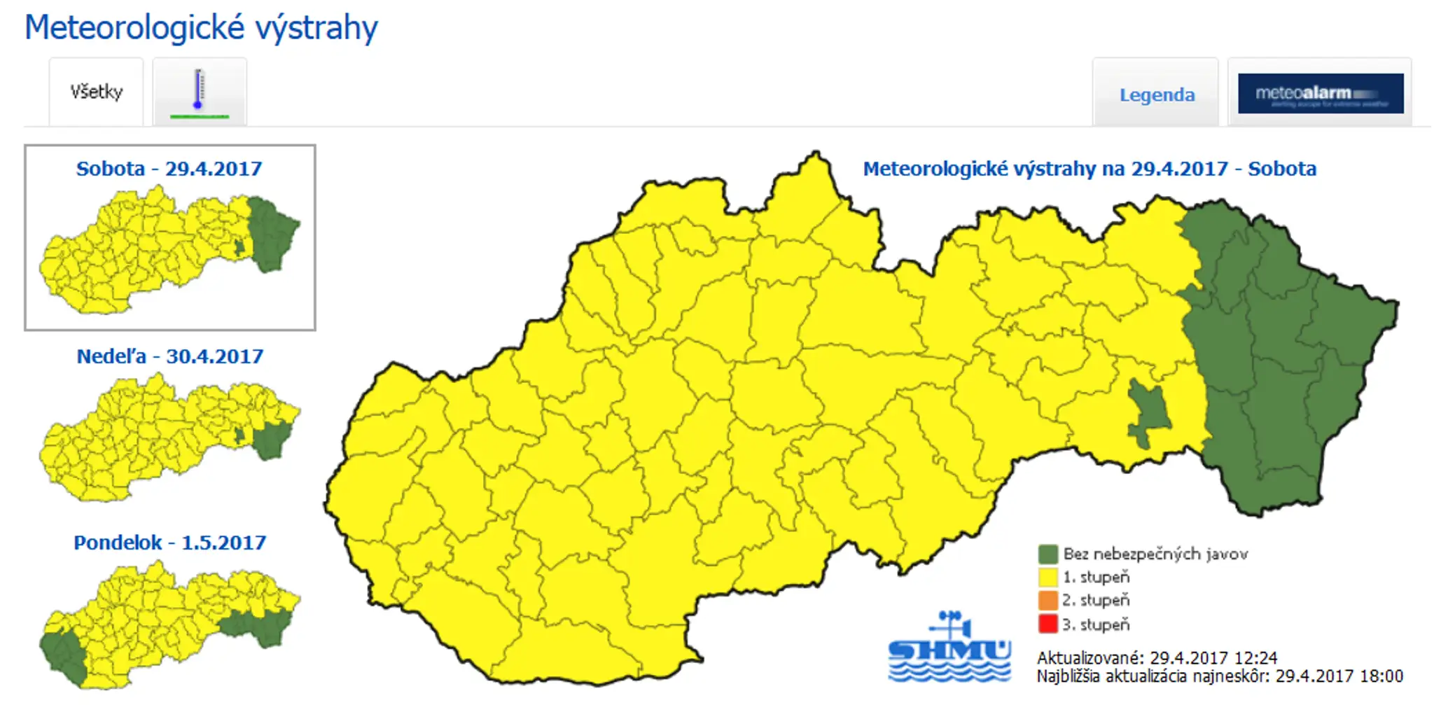 Výstrahy SHMÚ.