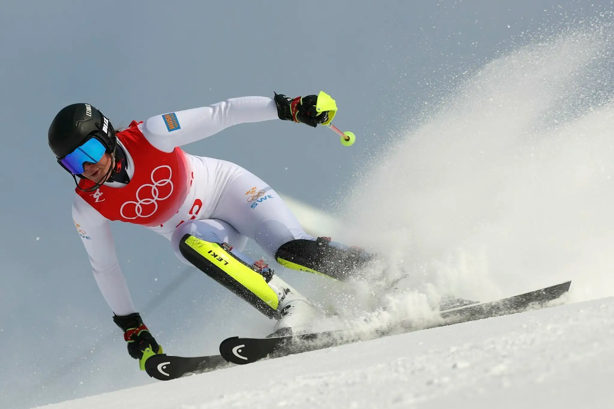 Sara Hectorová zo Švédska v 2. kole slalomu na ZOH 2022.