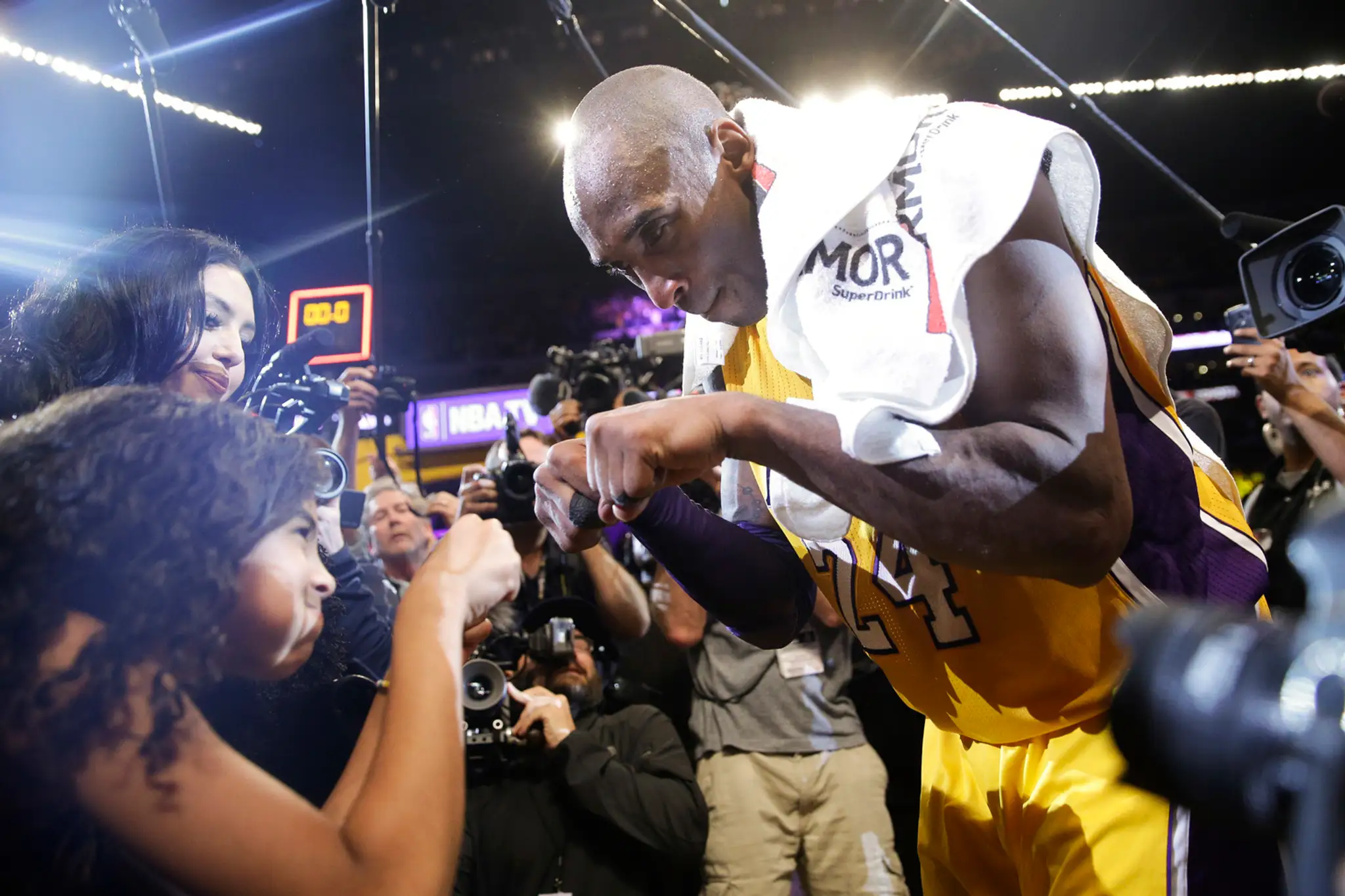 Kobe Bryant s dcérou po poslednom zápase kariéry.