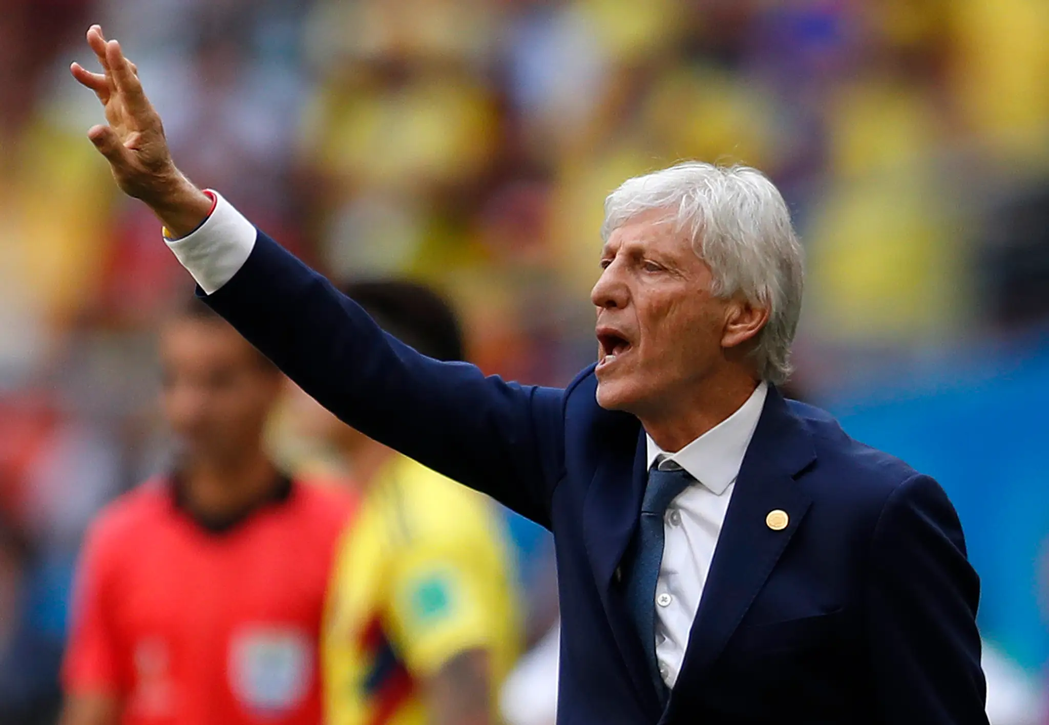 Kouč Kolumbie José Pékerman počas duelu na MS 2018 proti Japonsku.