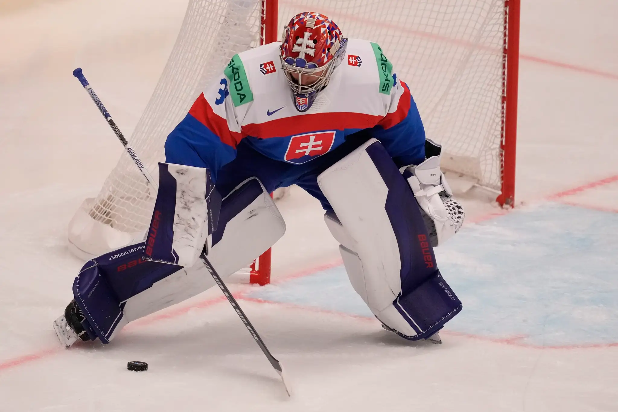 Samuel Hlavaj na zápase MS 2024 proti USA.