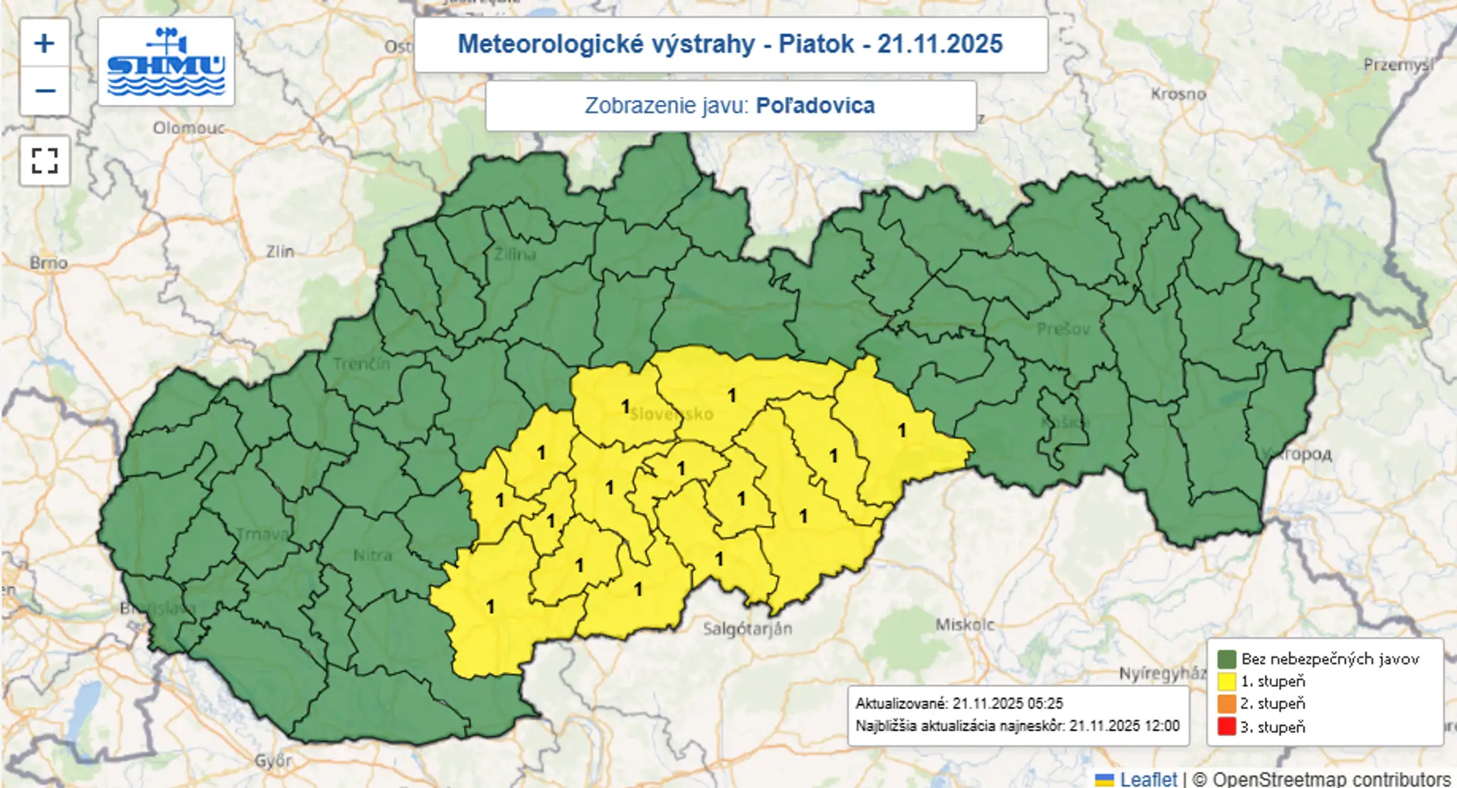 Výstraha pred poľadovicou