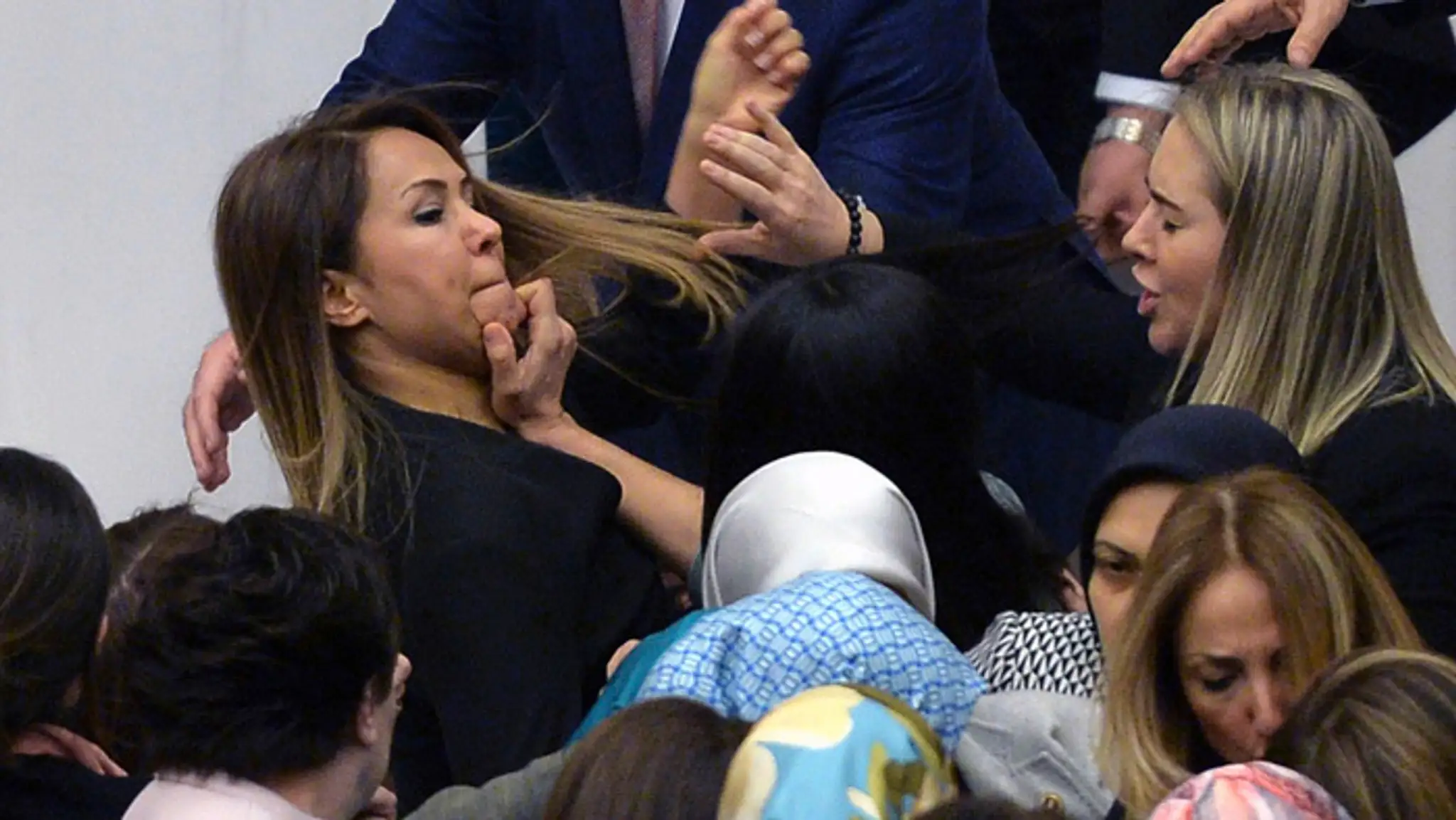 Bitka v tureckom parlamente.