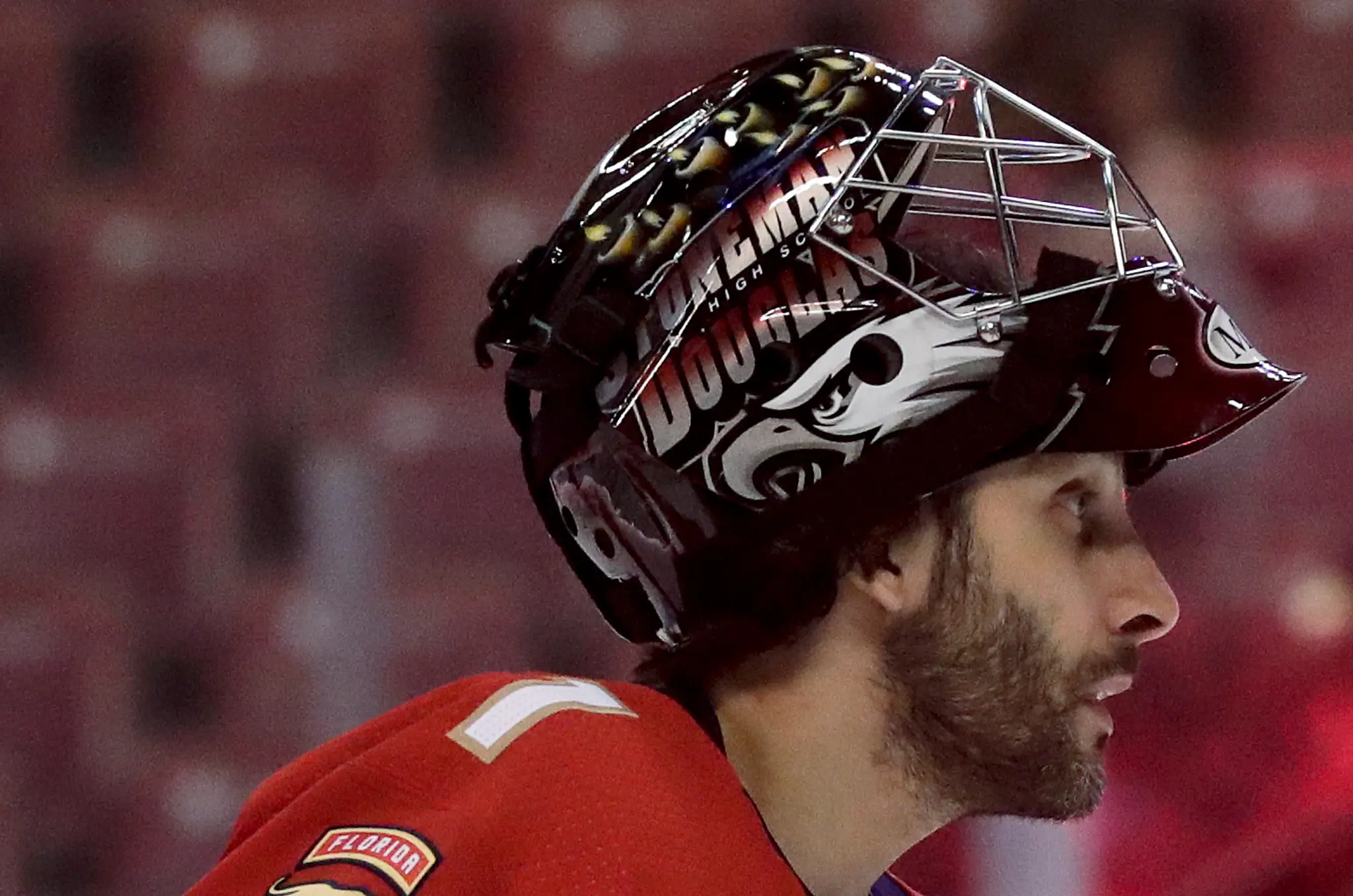 James Reimer z Floridy reaguje po triumfe nad Calgary.