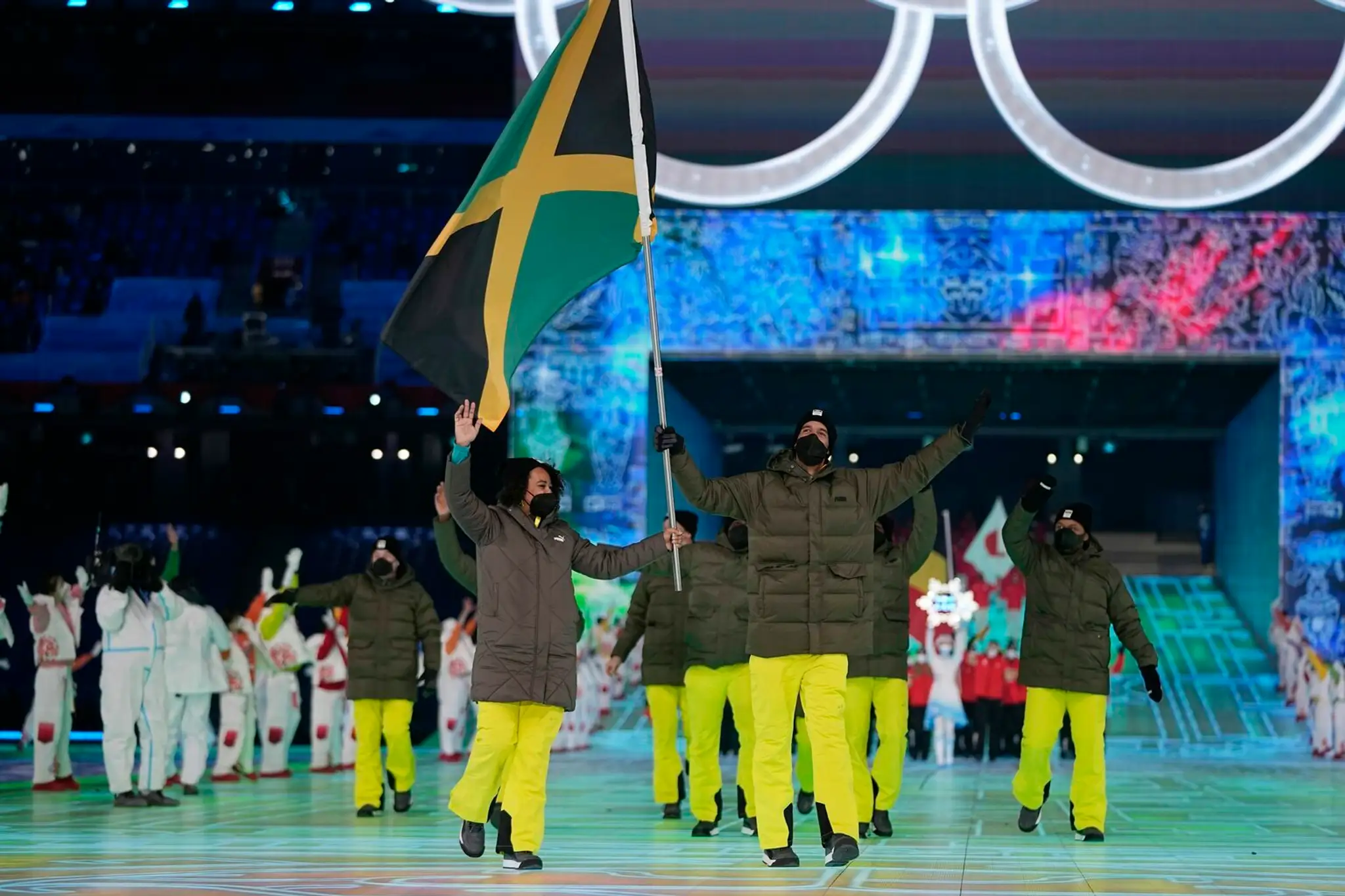Jamajčania na otváracom ceremoniáli ZOH 2022.