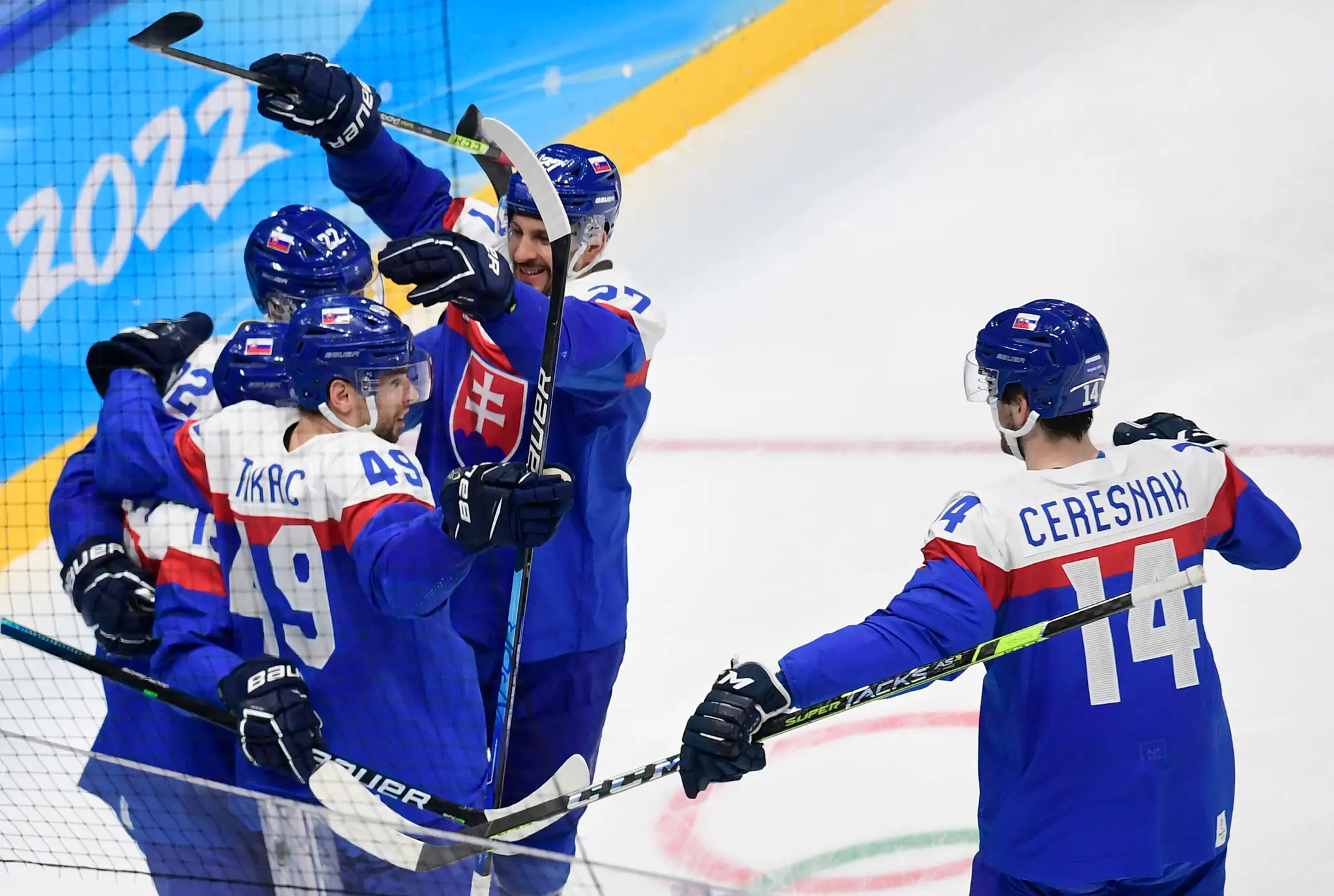 Gólová radosť slovenských hokejistov v kvalifikácii o štvrťfinále ZOH 2022 proti Nemecku.