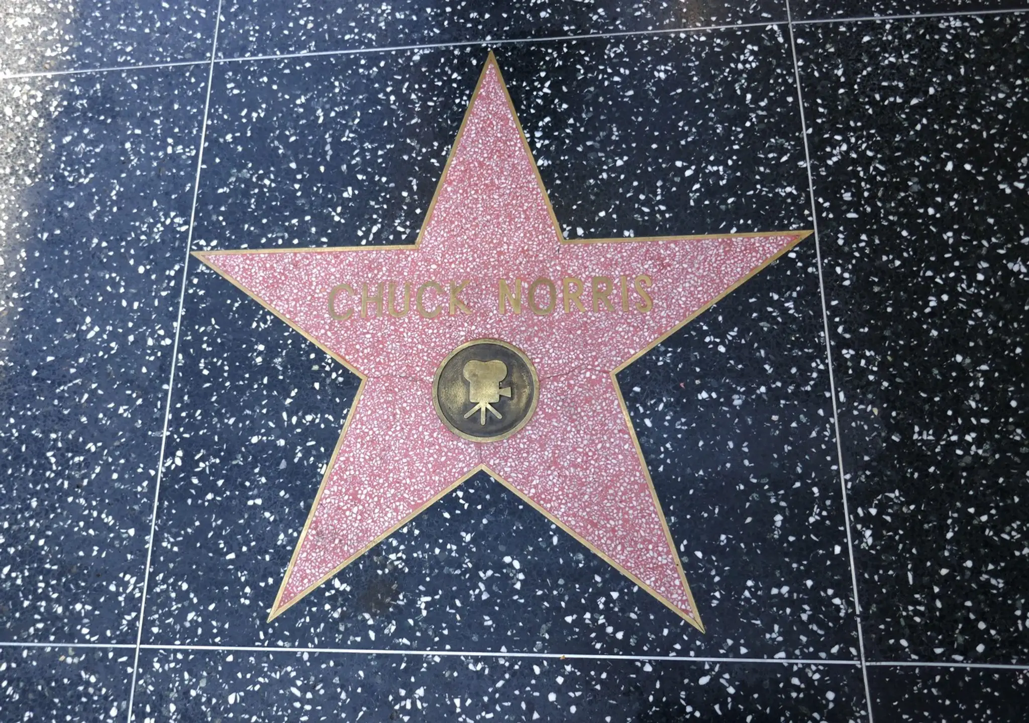 Hviezda Chucka Norrisa na chodníku slávy v Los Angeles.