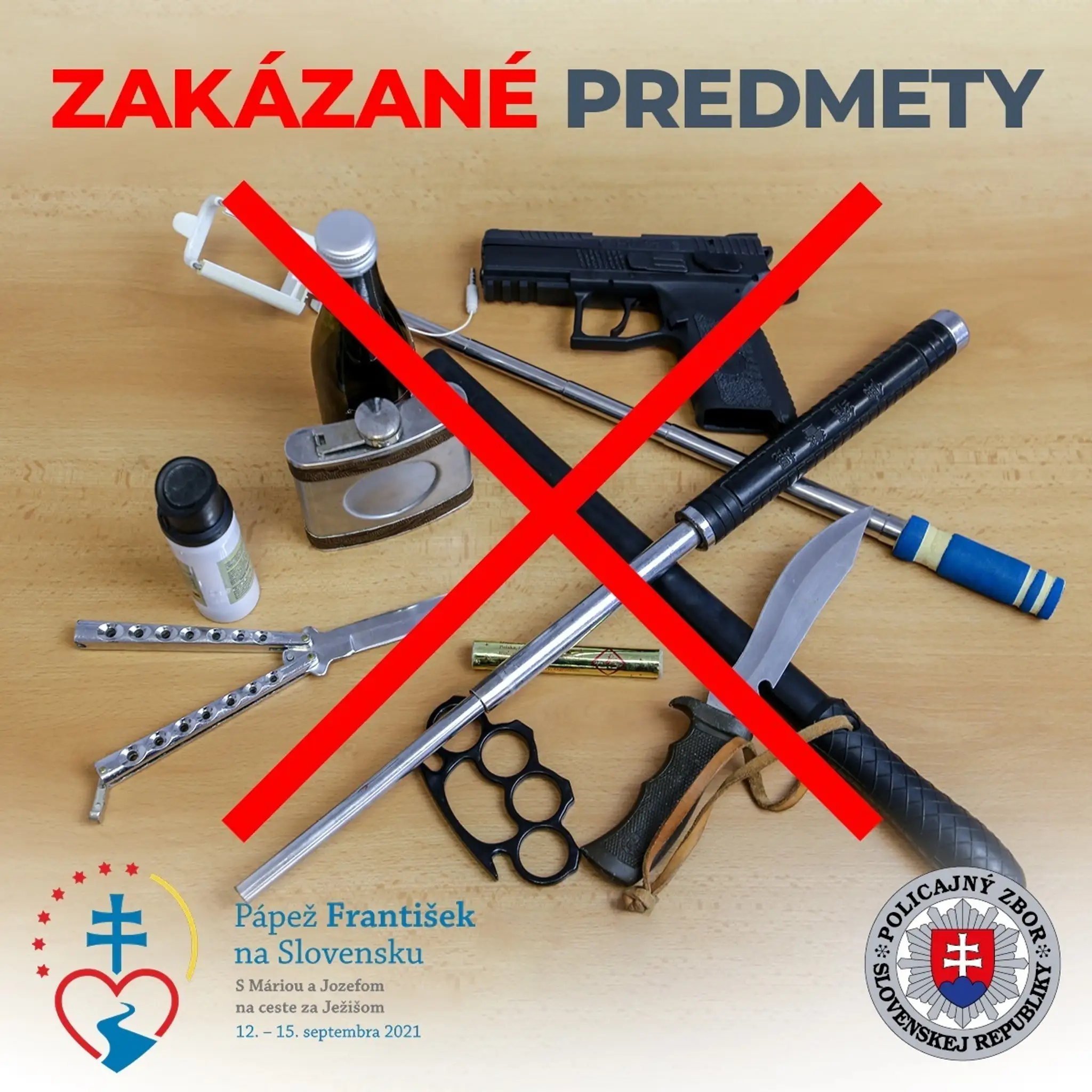 Tieto predmety na stretnutie s pápežom nesmiete mať.