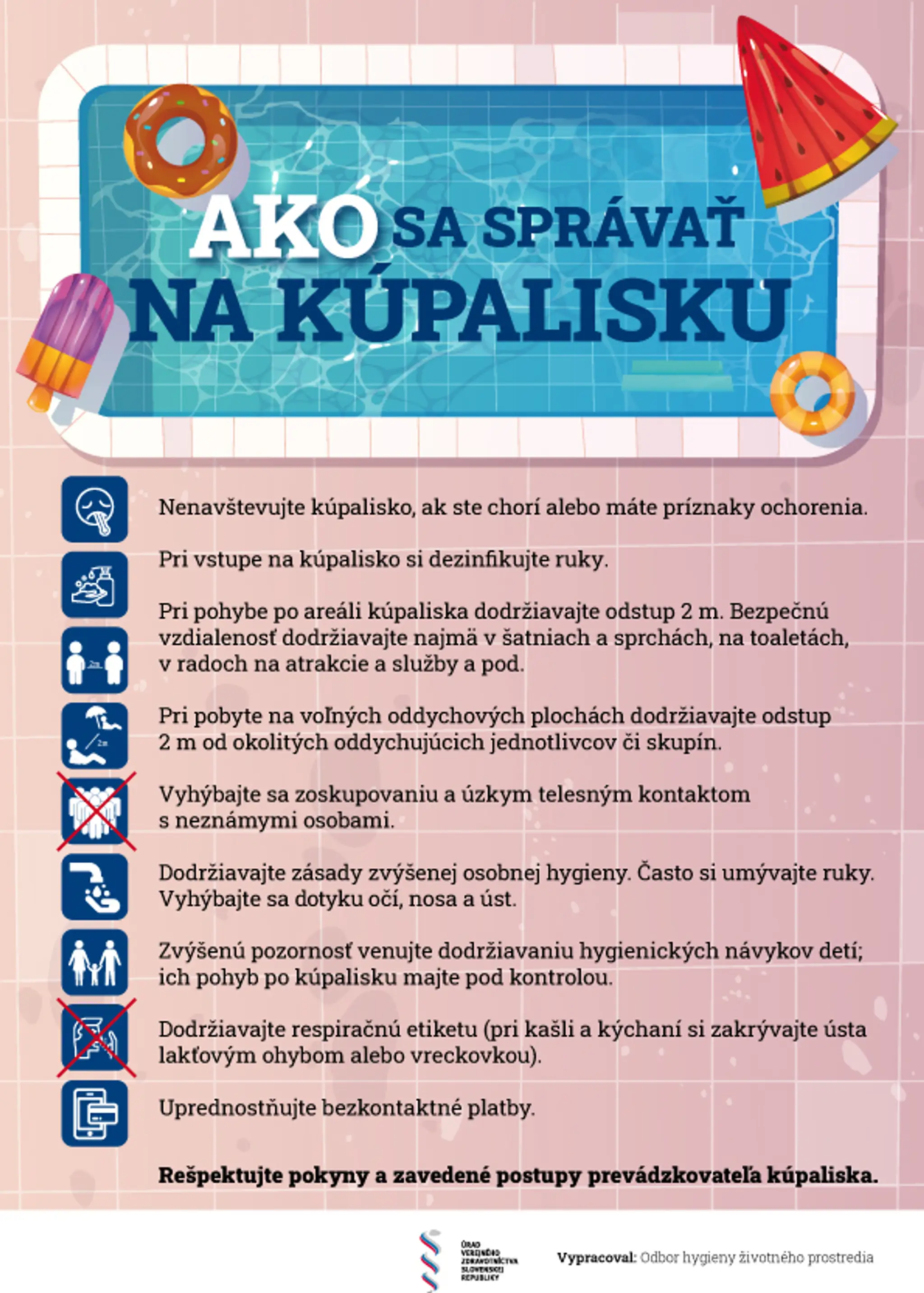 Zásady správania sa na kúpalisku v tejto sezóne.