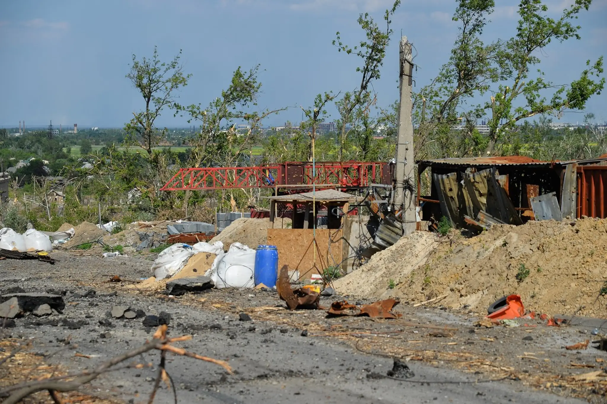 Zničené mesto Lysyčansk v Donbase