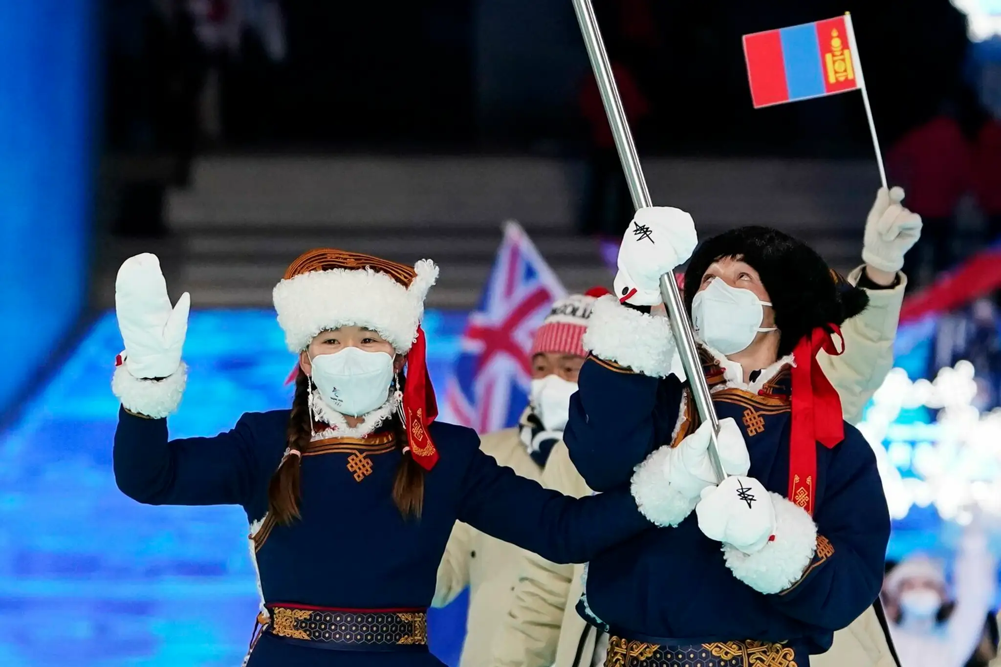 Mongolskí atléti na otváracom ceremoniáli ZOH 2022.