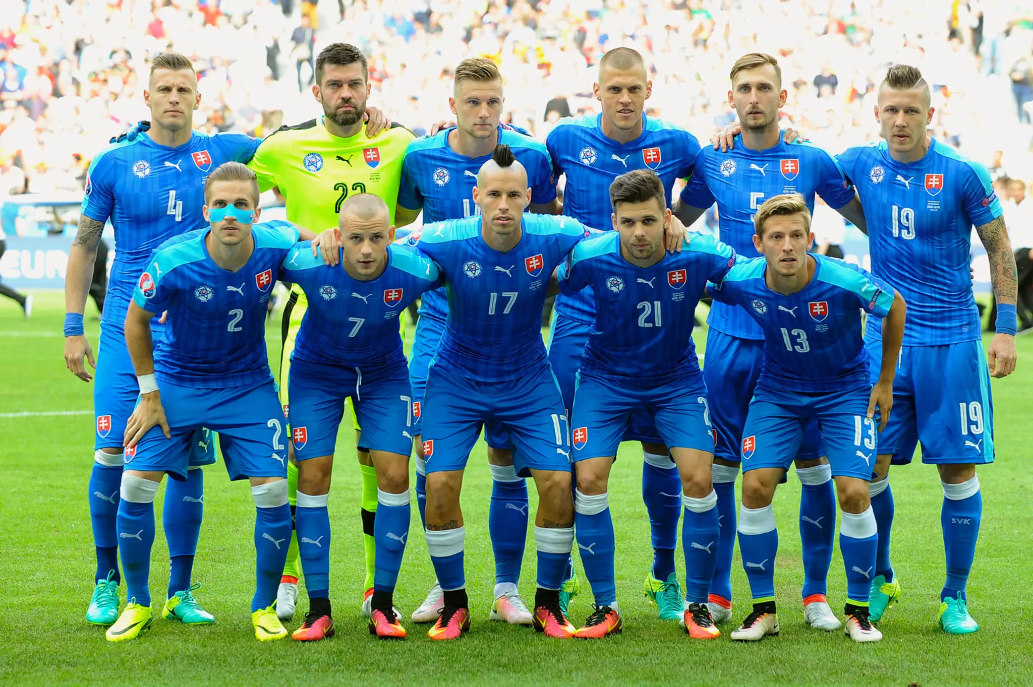Slovenská reprezentácia pred osemfinálovým duelom proti Nemecku na ME.