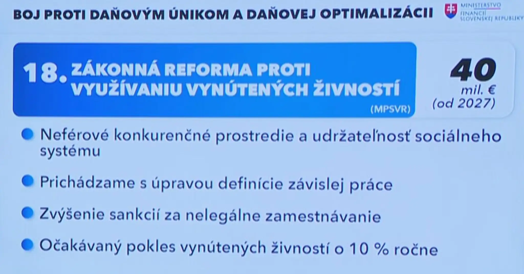 Zákonná reforma proti využívaniu vynútených živností