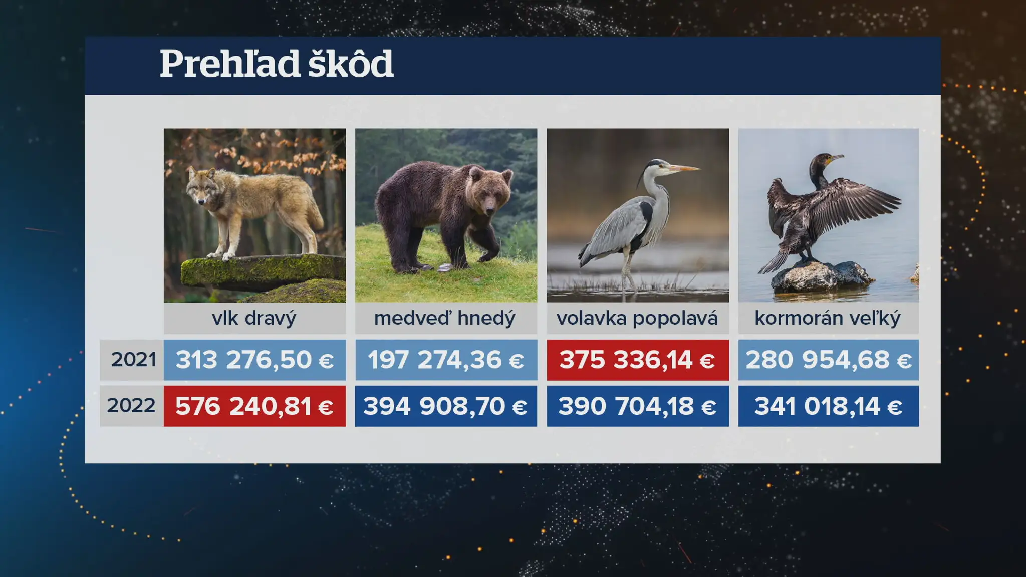 Prehľad škôd.