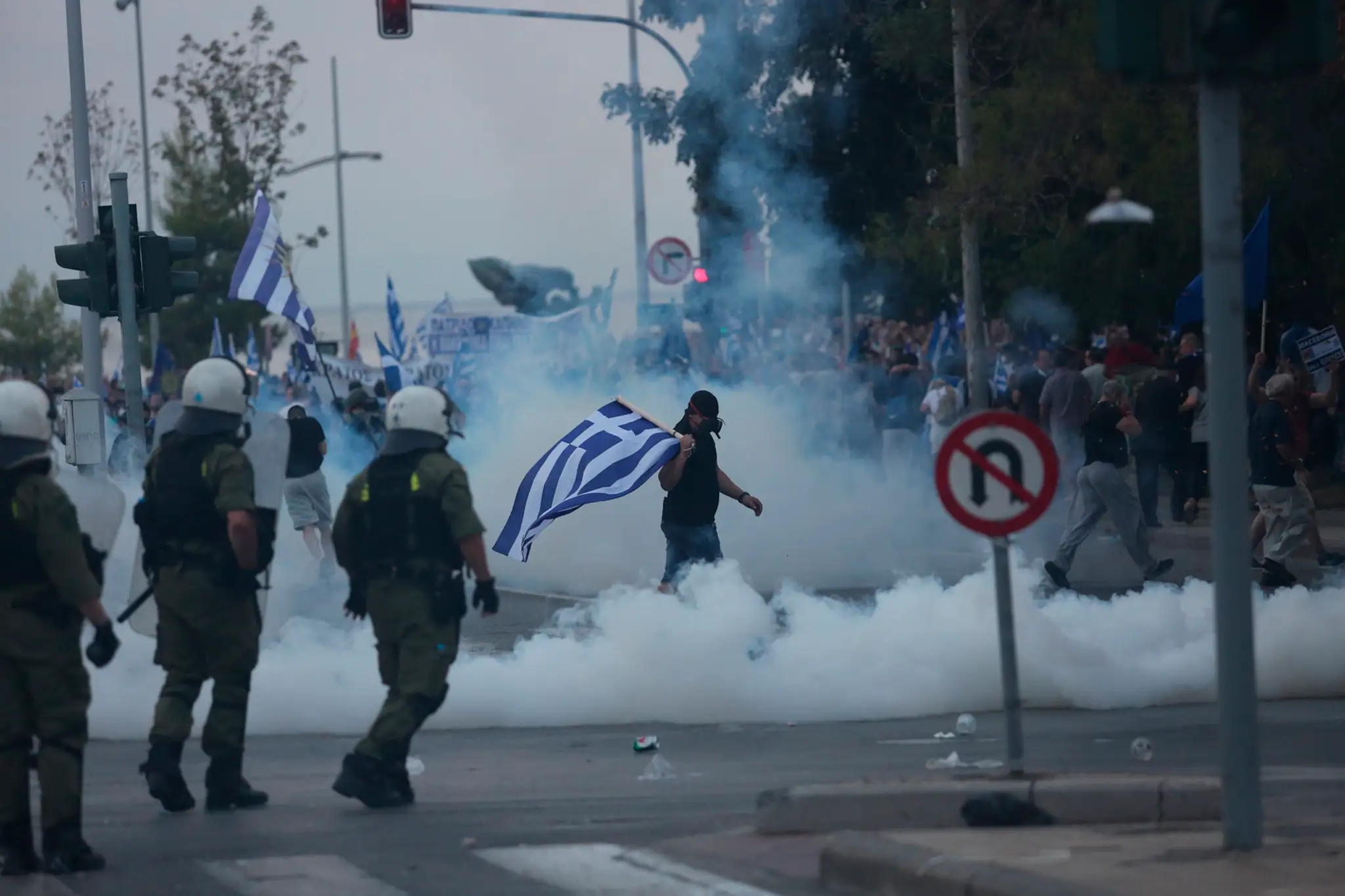 Protest v Thessalonikách.