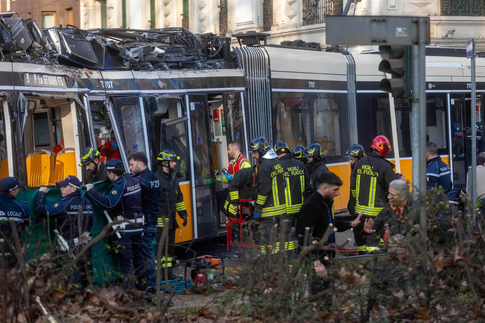 Vykoľajenie električky v Miláne