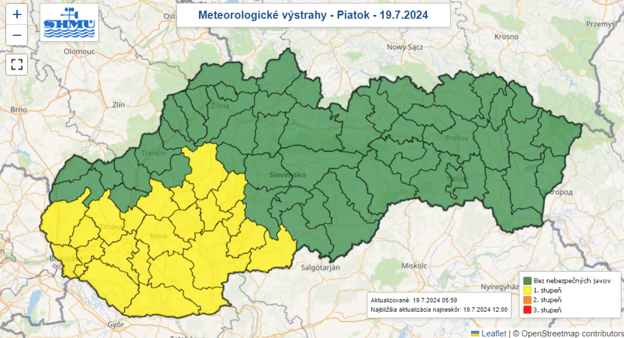 Výstrahy SHMÚ.