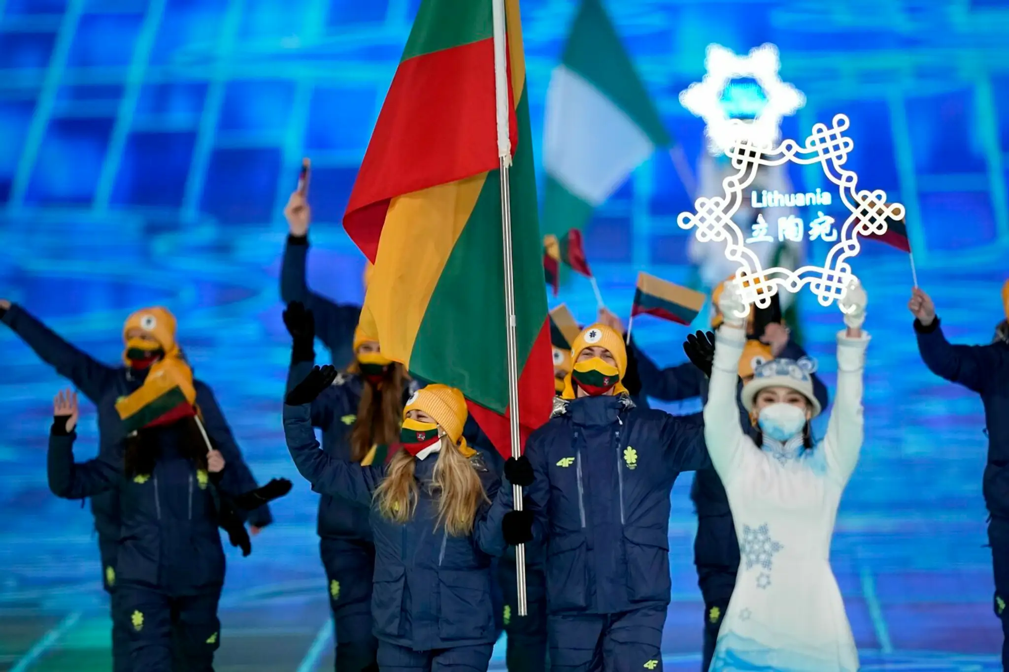 Športovci Litvy na otváracom ceremoniáli ZOH 2022.