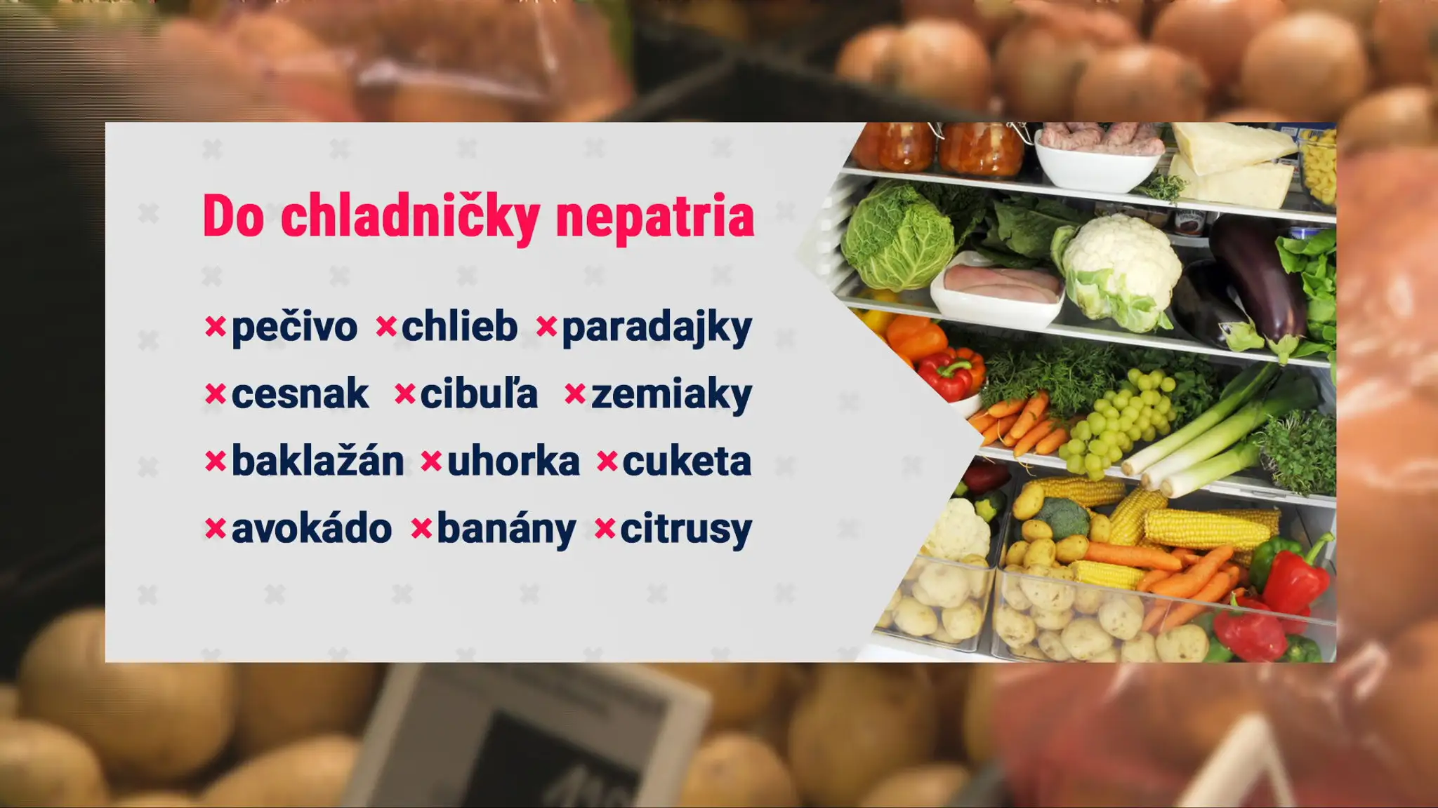 Potraviny, ktoré nepatria do chladničky