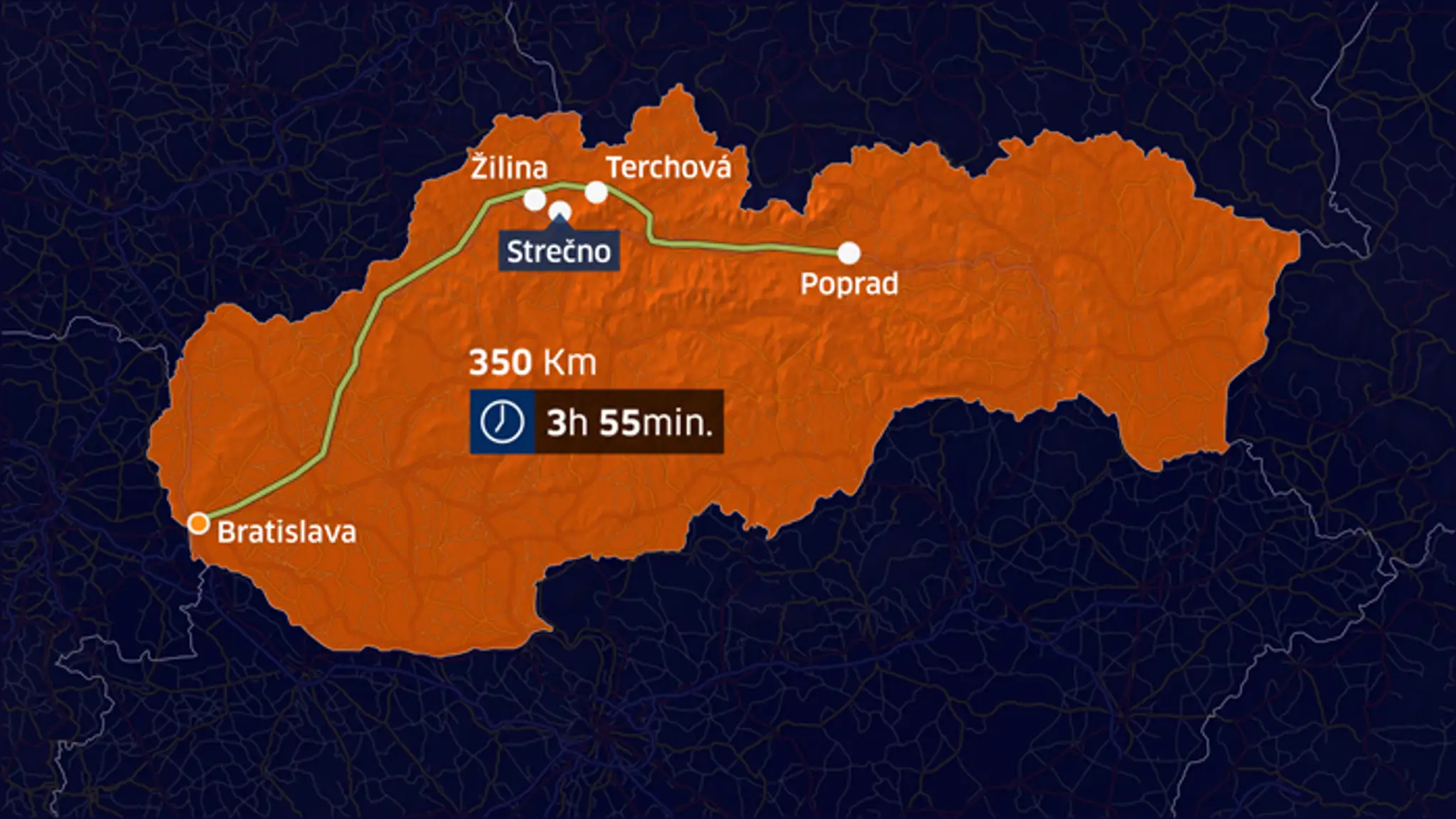 Obchádzková trasa Strečna č. 1 cez Terchovú.