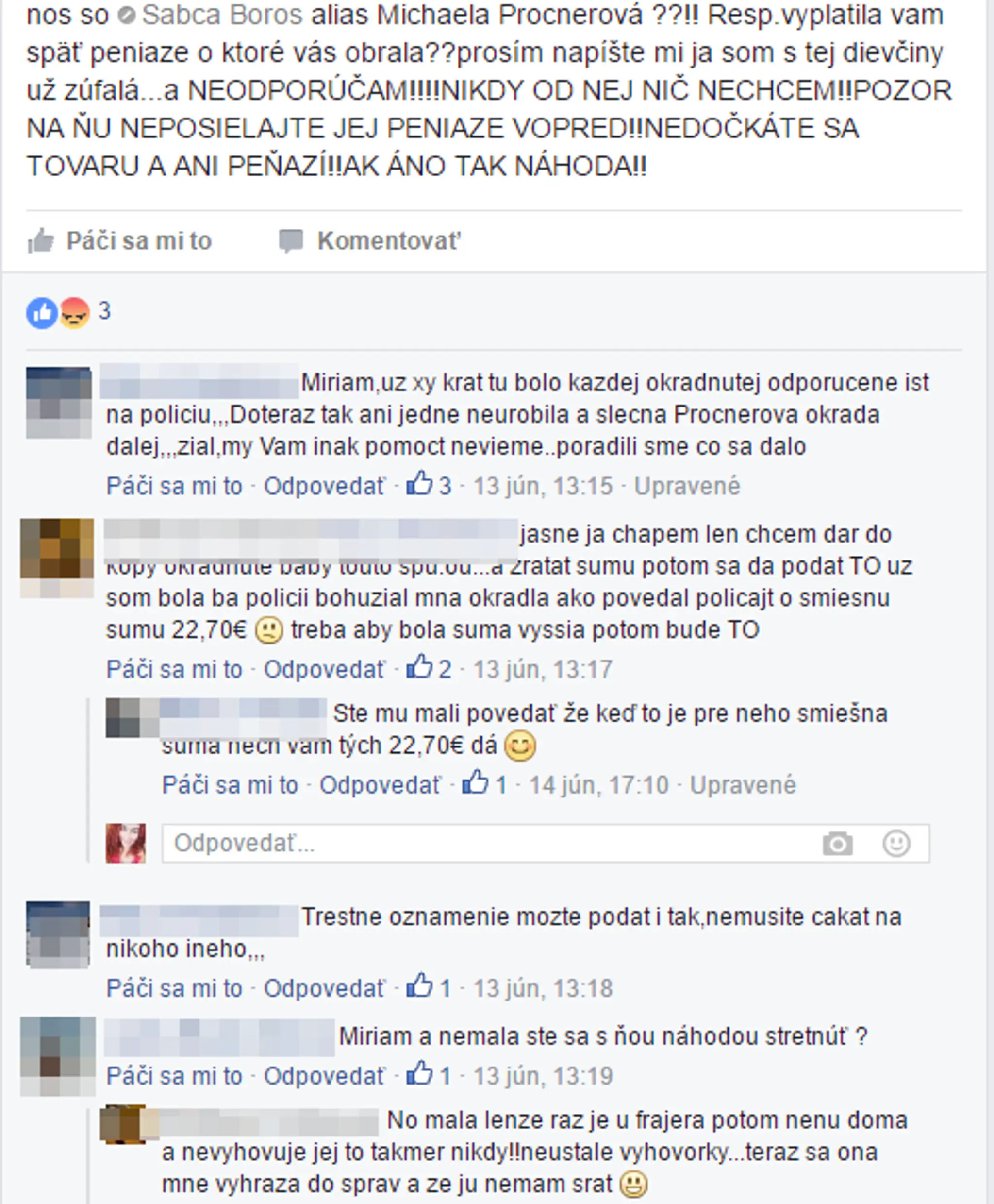Zlé referencie na predávajúcu kolovali a kolujú skupinami na Facebooku.