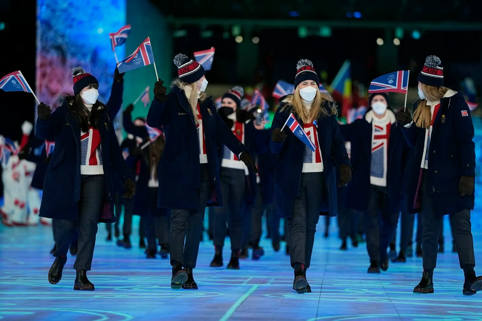 Britská výprava na otváracom ceremoniáli ZOH 2022.