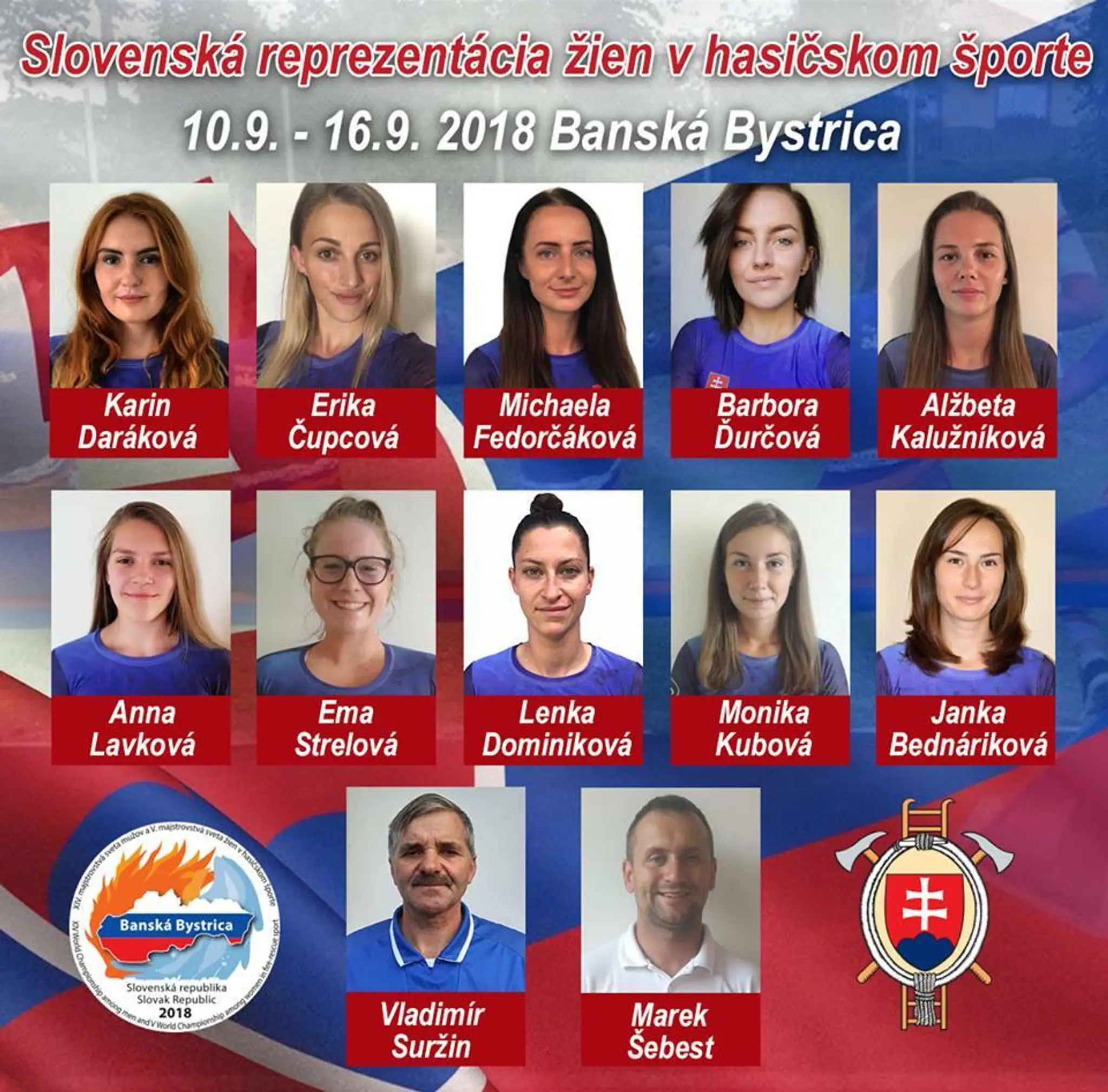 Slovenská reprezentácia žien v hasičskom športe.