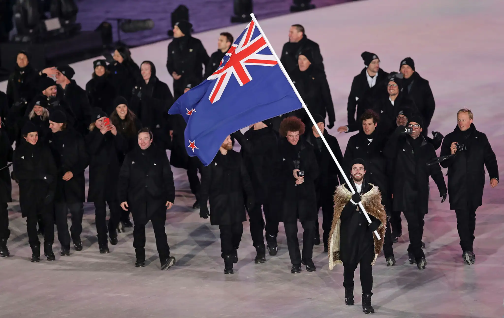 Lichtenštajnskí olympionici na otváracom ceremoniáli ZOH 2018.