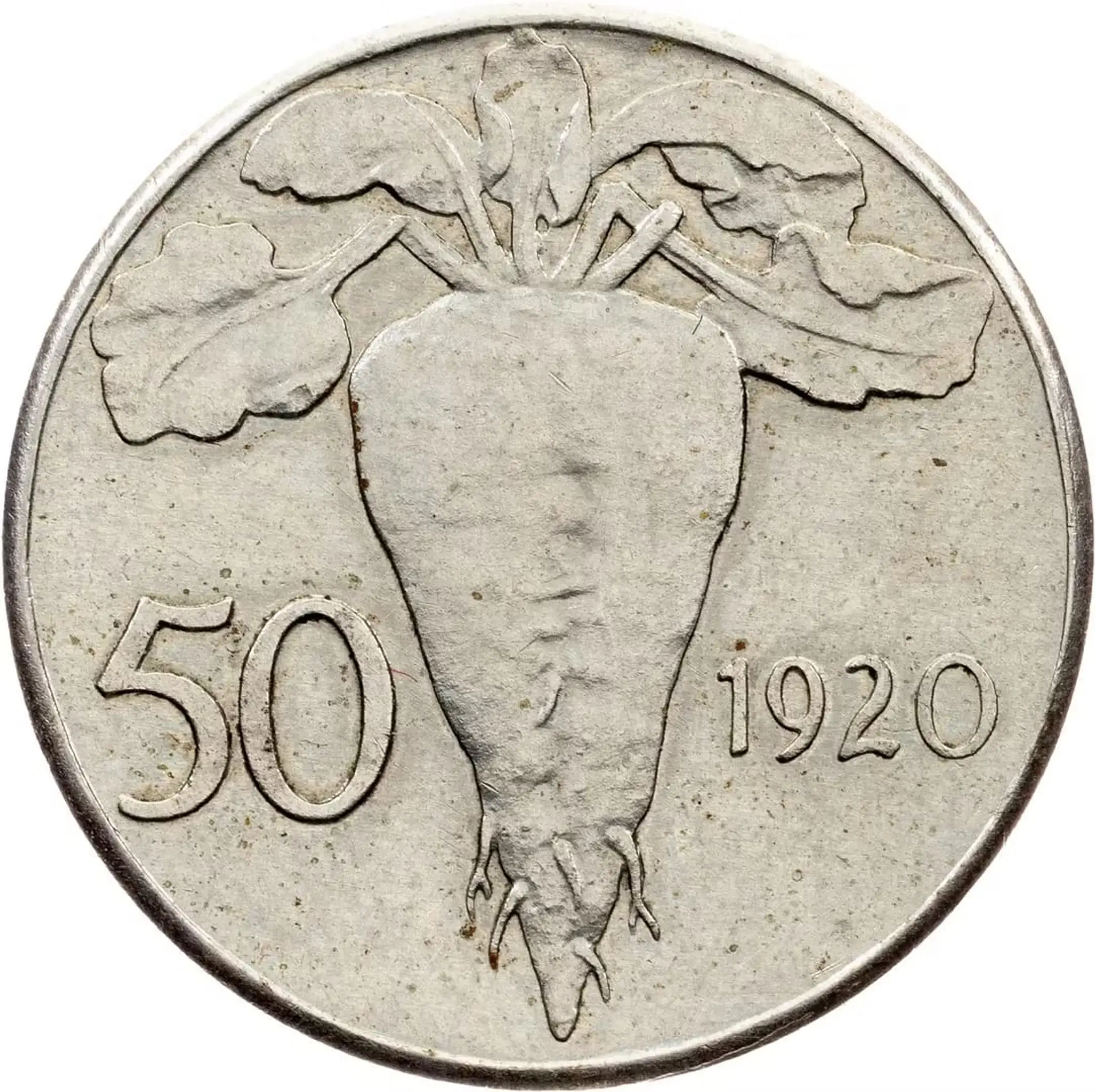 ČSR, 50 Stotin 1920, skúšobná razba, vyvolávacia cena 100 000 Sk