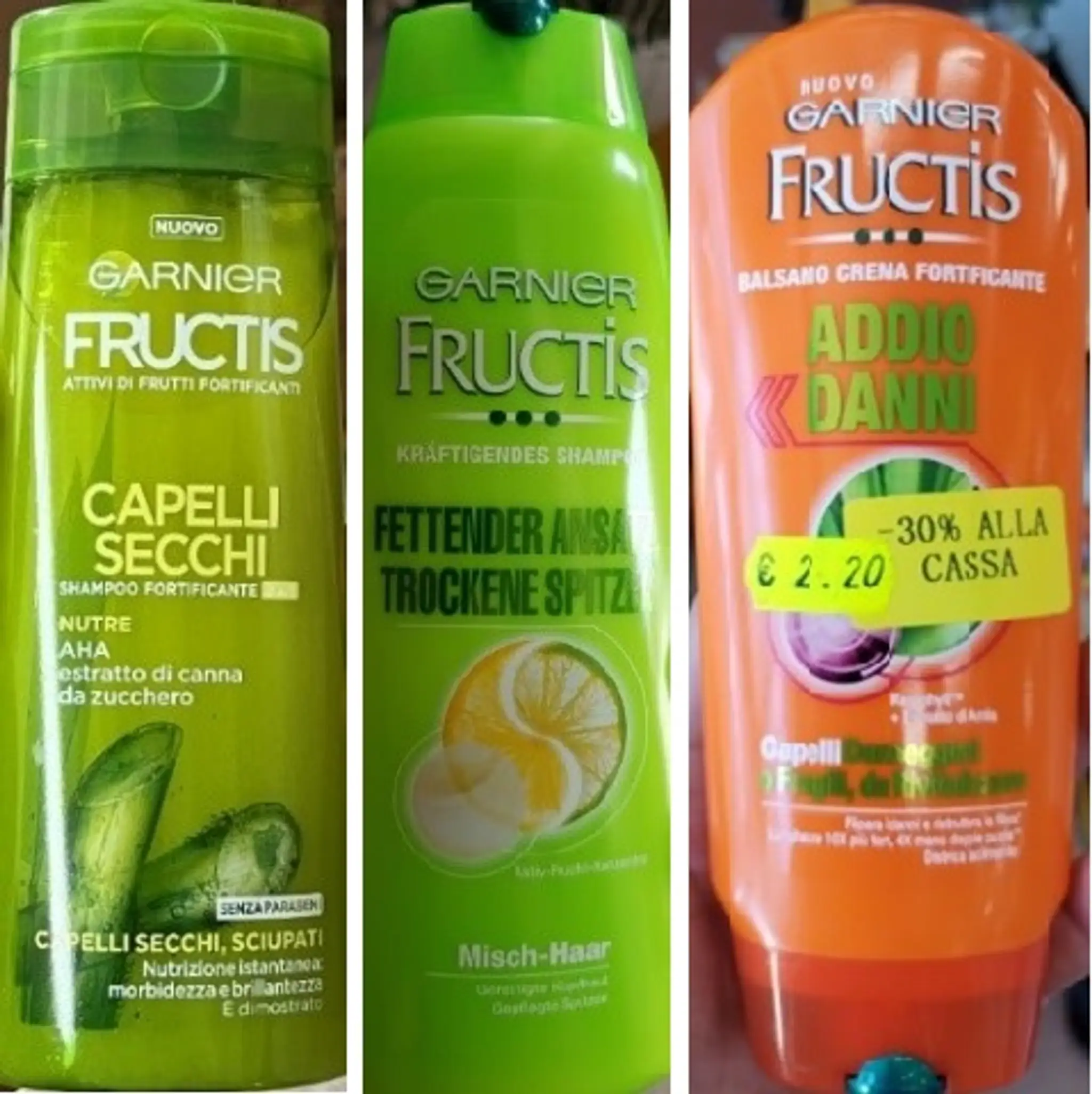 Škodlivé produkty Garnier Fructis