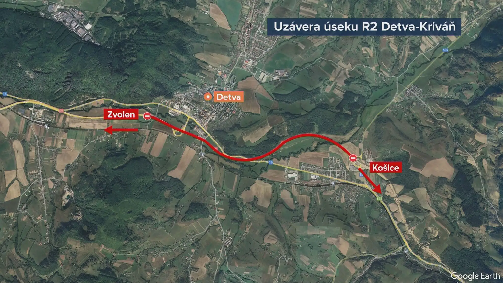 Uzávera úseku R2 Detva-Kriváň