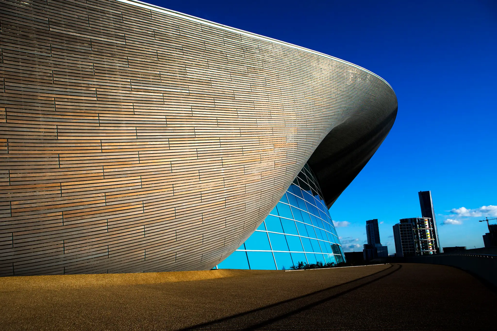 Aquatics Centre v Londýne, ktoré vzniklo pre OH 2012.