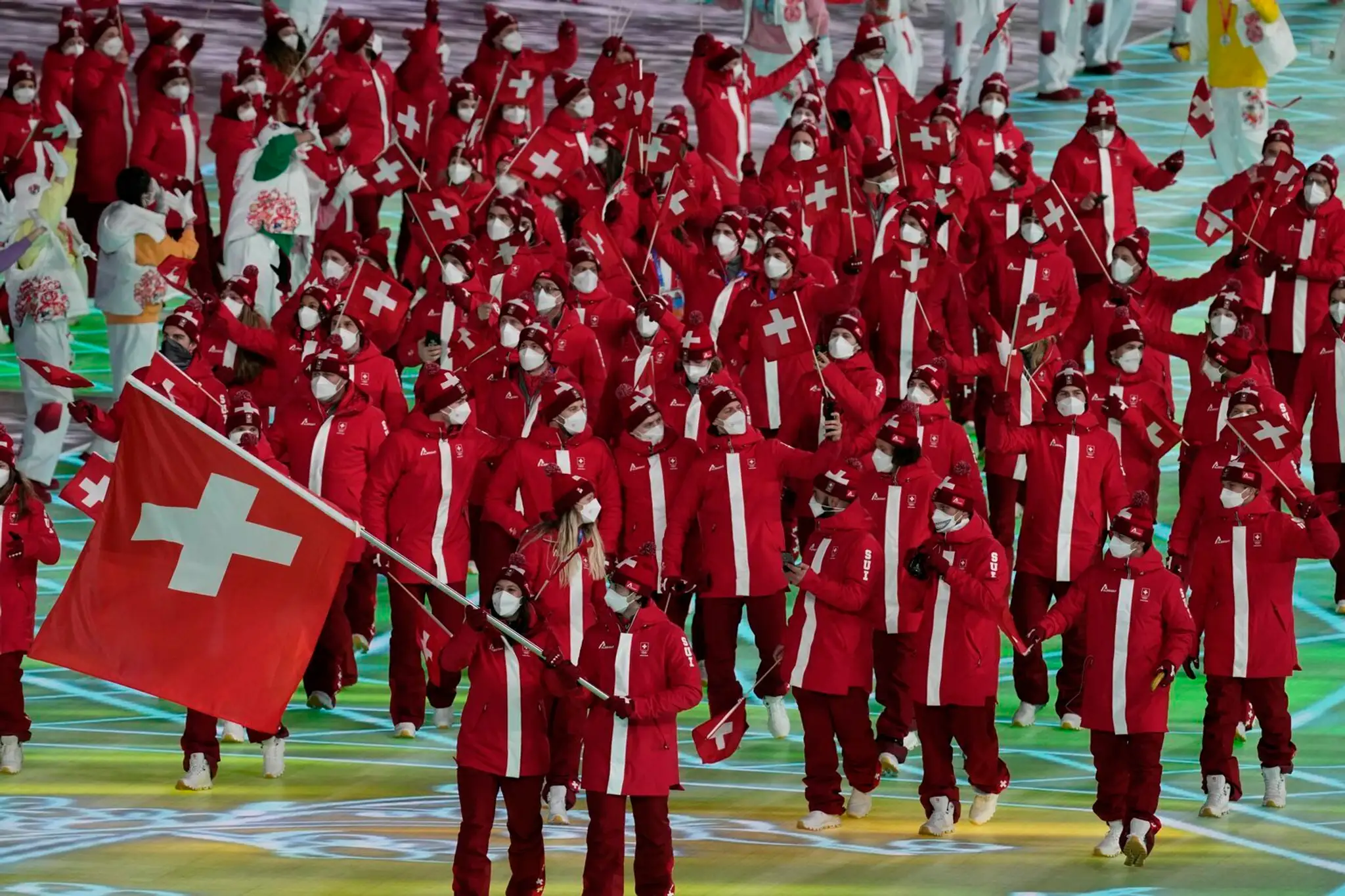 Obrovská švajčiarska výprava na otváracom ceremoniáli ZOH 2022.