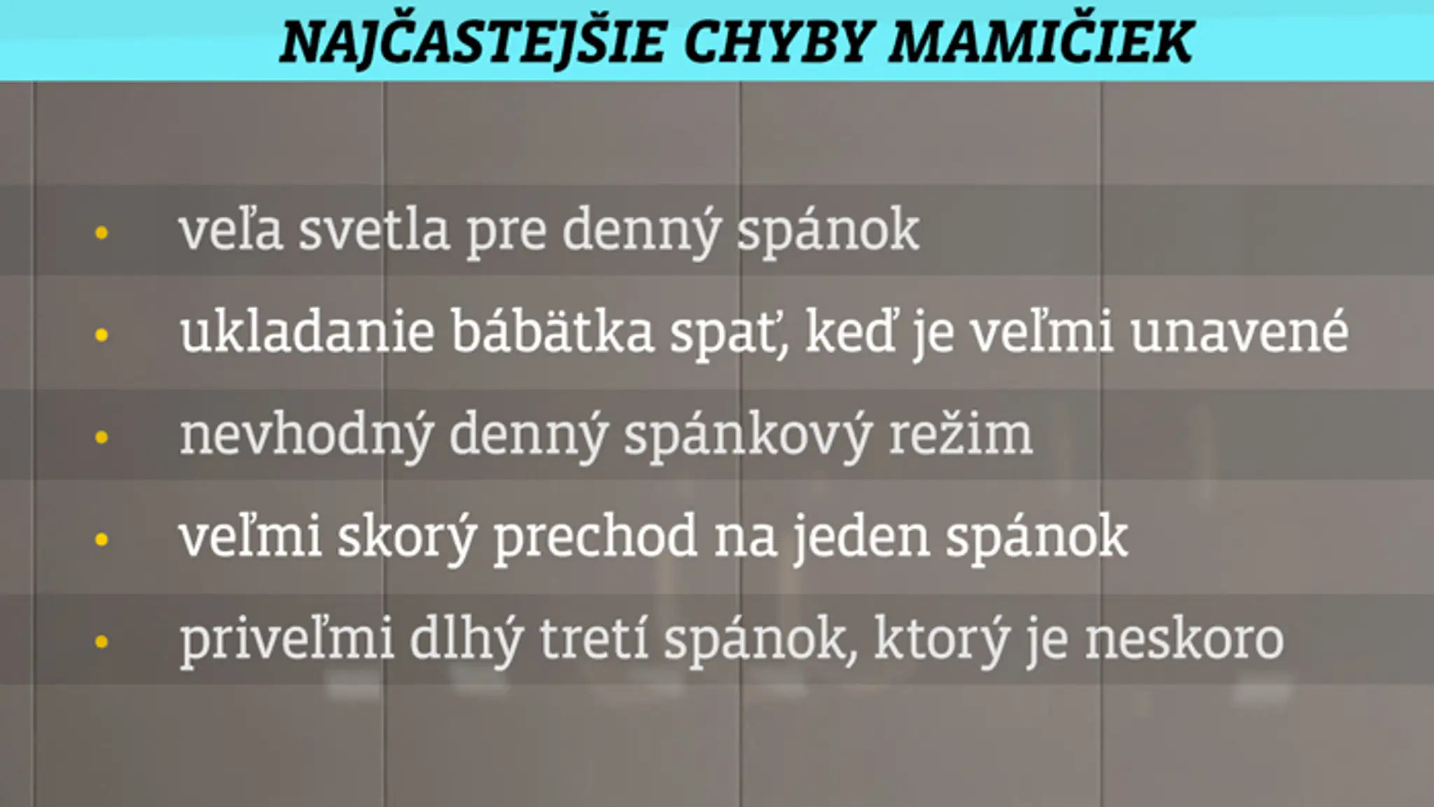 Rady pre mamičky pre dobrý spánok detí.