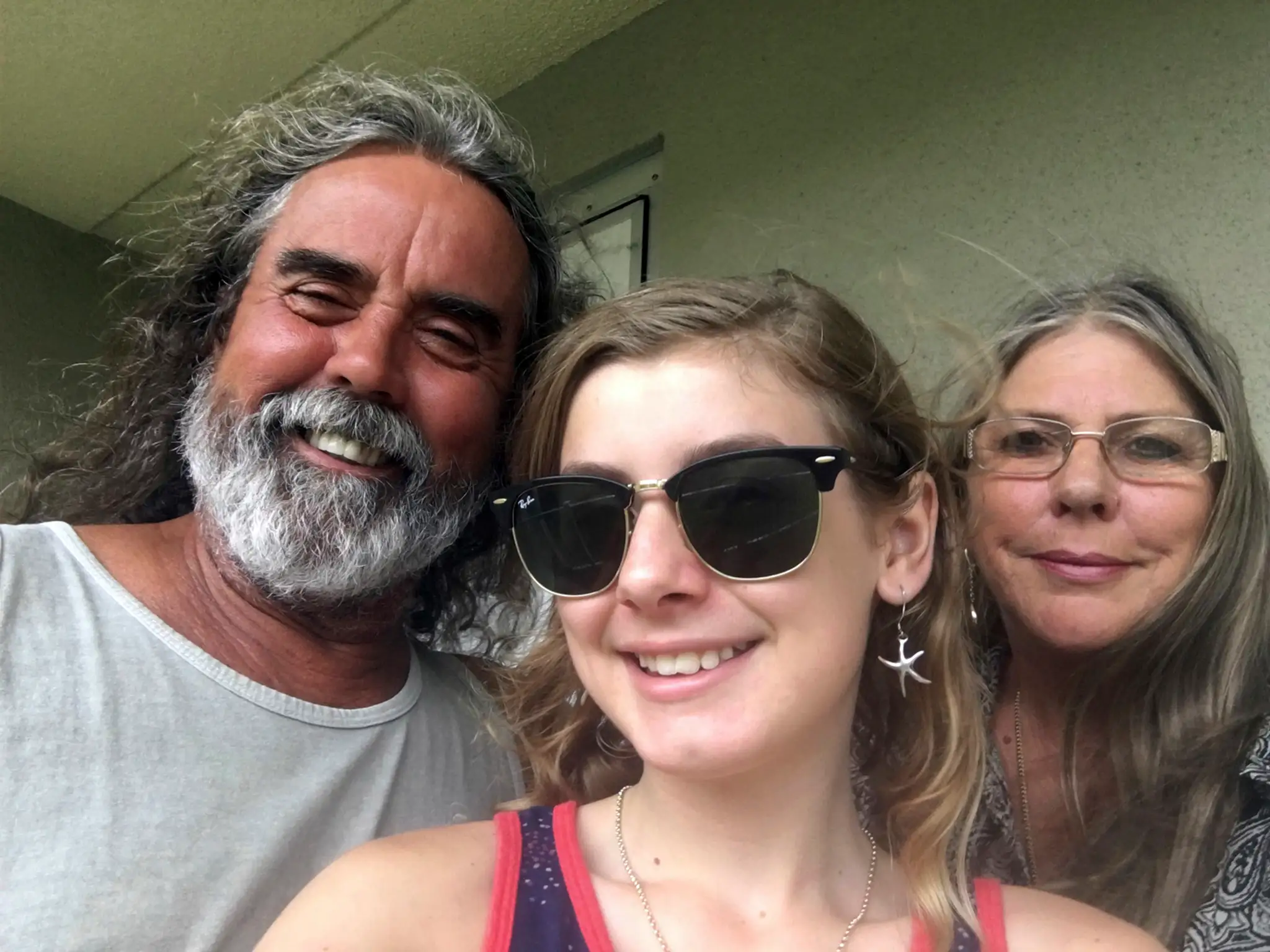 Selfie rodiny Stroudovcov pred príchodom hurikánu Irma.