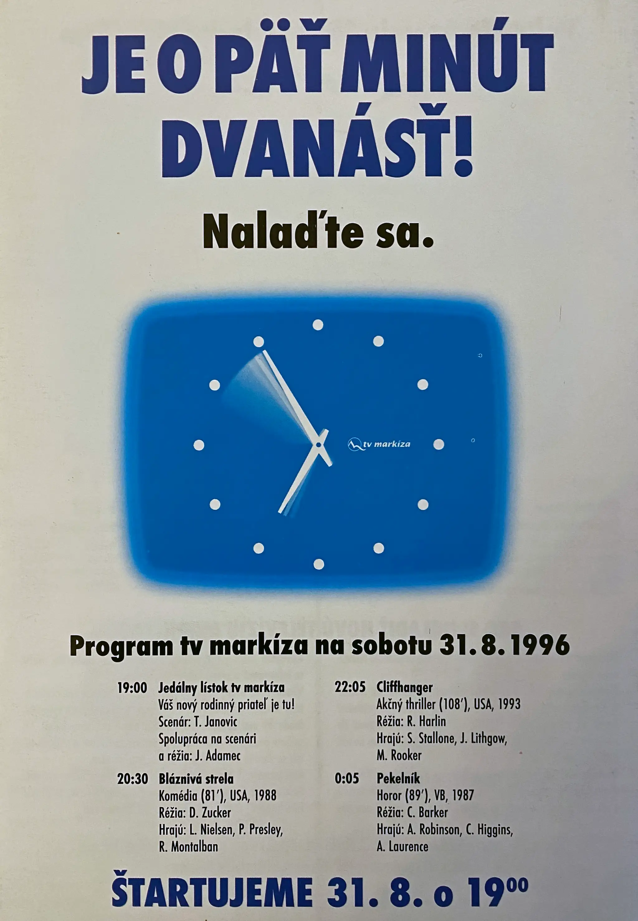 Schránkový leták pred štartom vysielania
