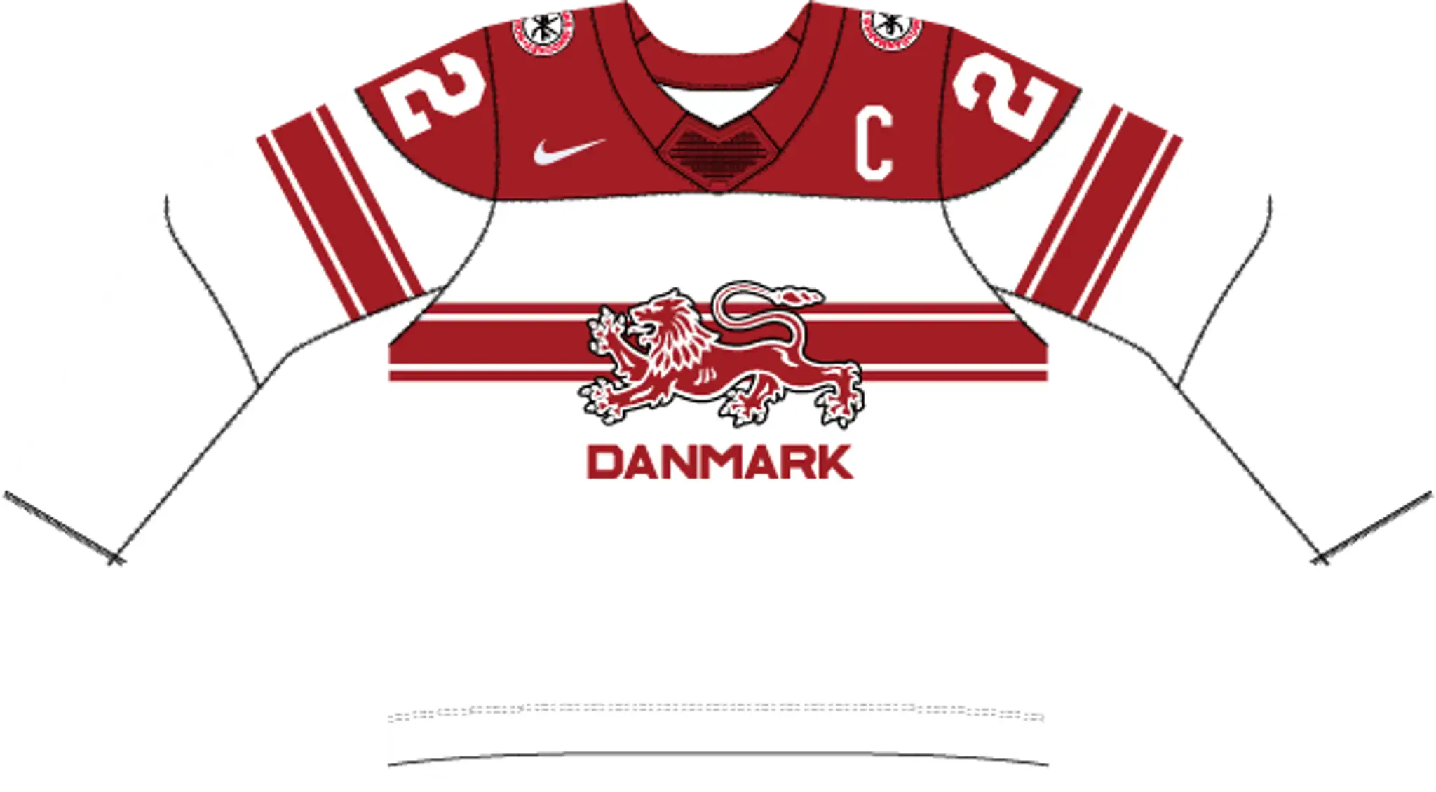 Domáci dres Dánska.