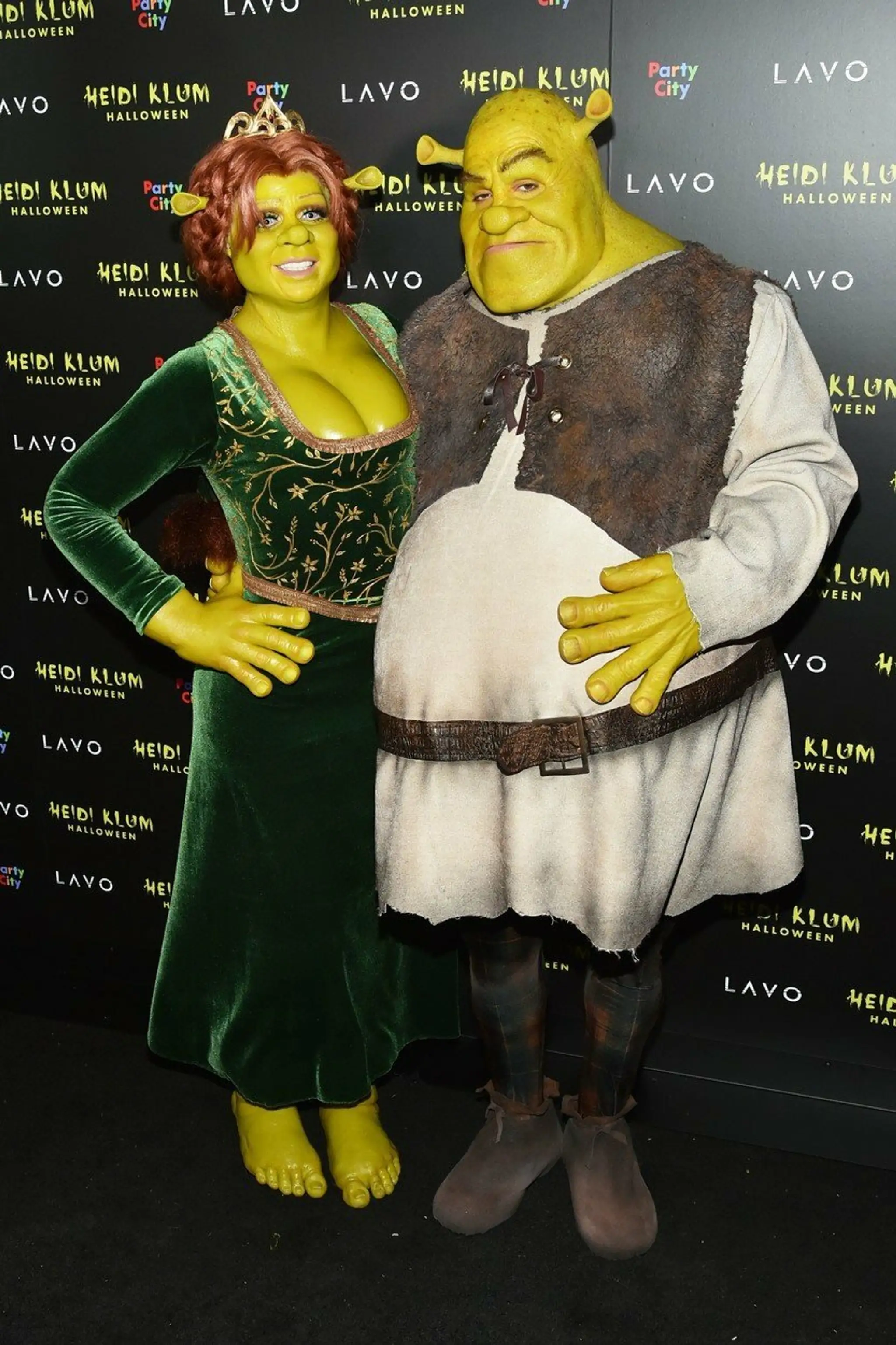 Heidi Klum a Tom Kaulitz ako Fiona a Shrek