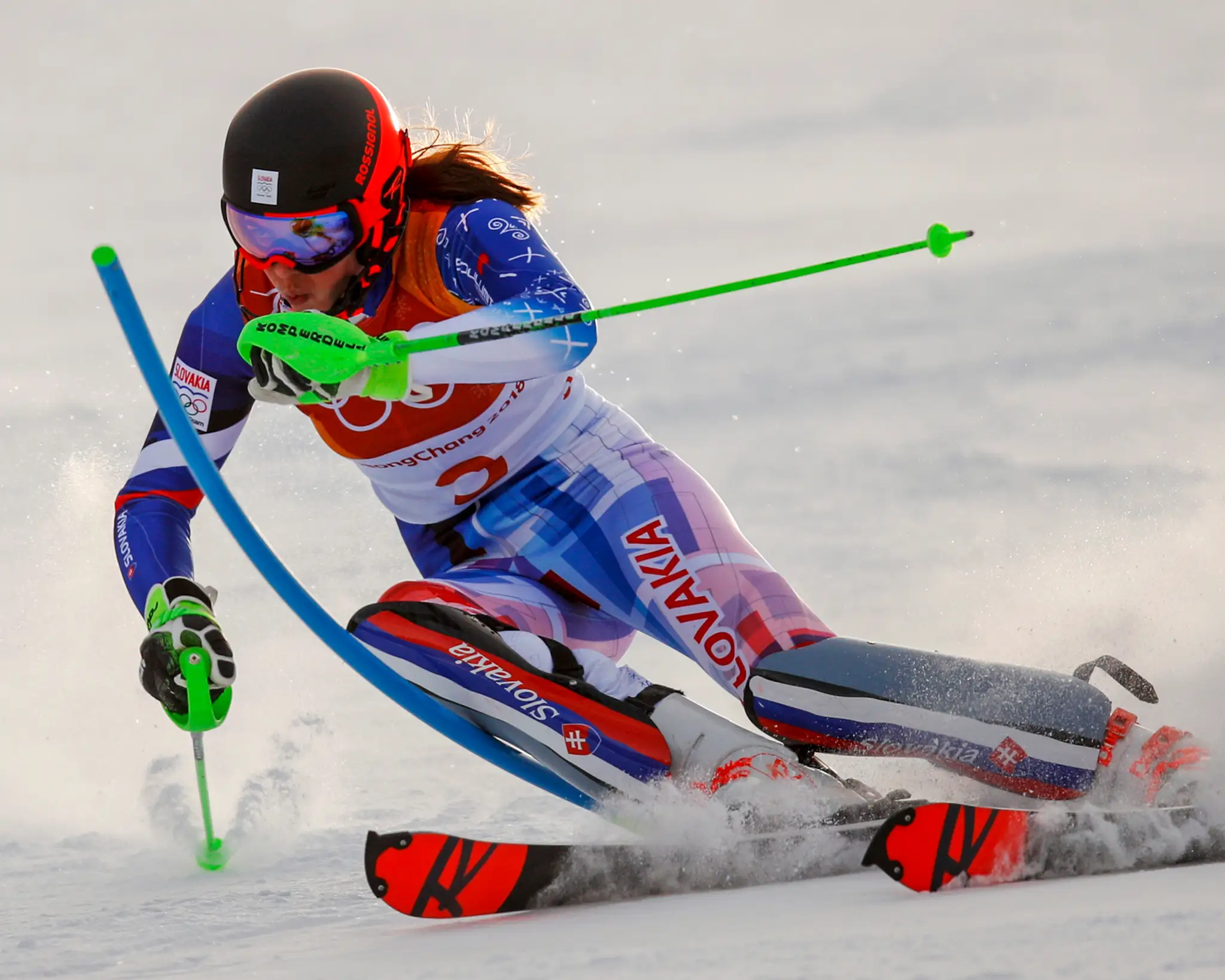 Slovenská lyžiarka Veronika Velez-Zuzulová počas slalomu na ZOH 2018.